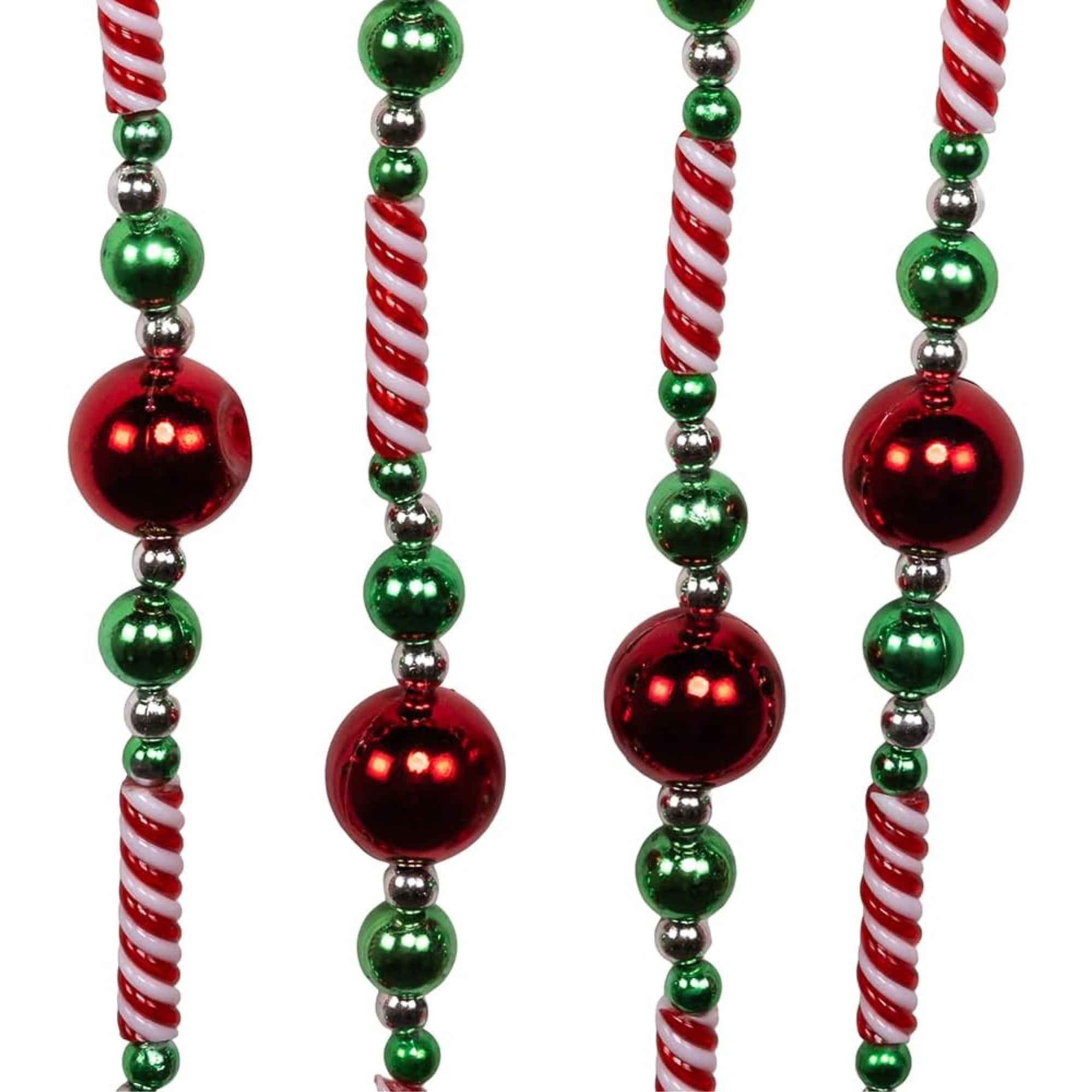 Kurt Adler Christmas Candy Beaded Garland, Red and Green, 8ft