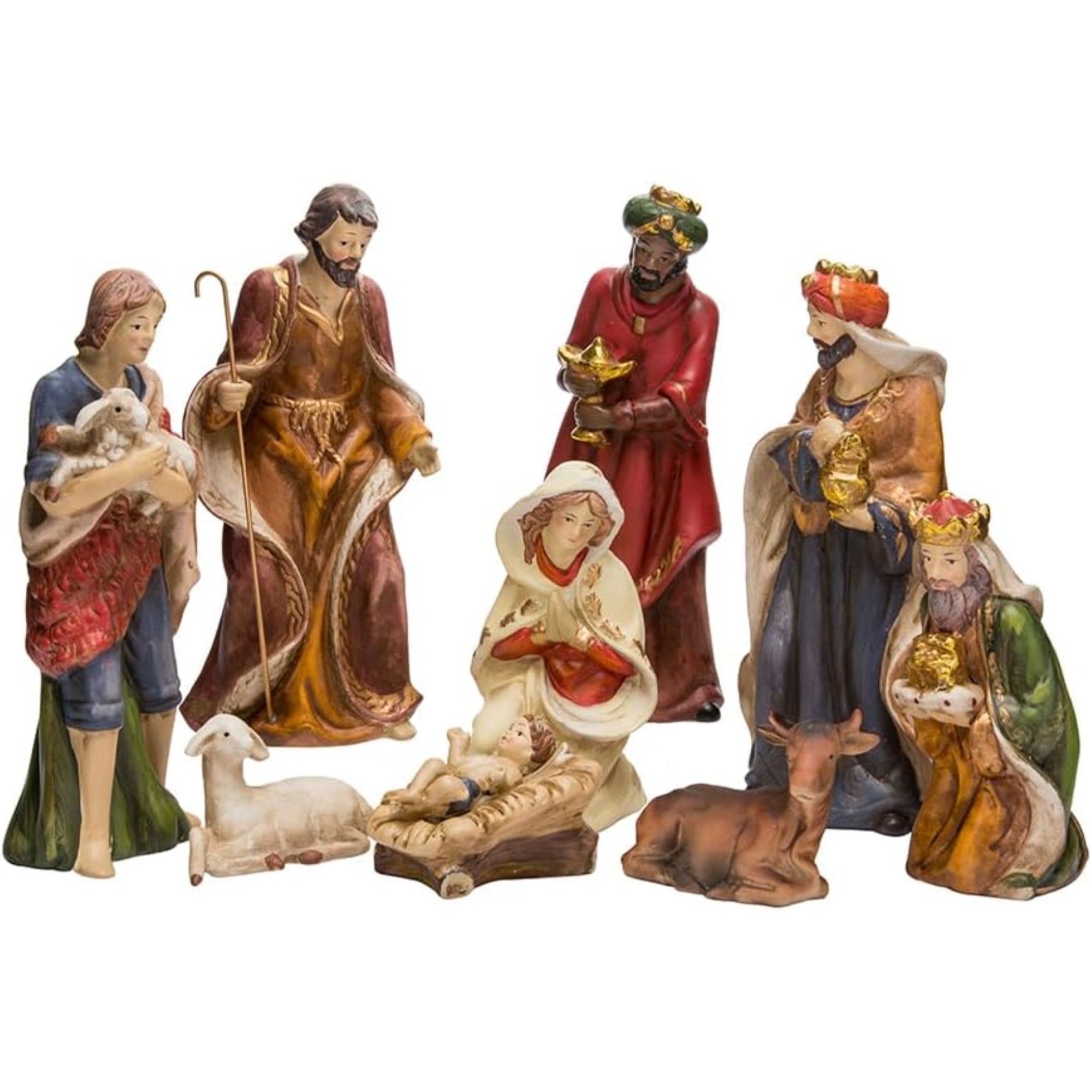 Kurt Adler Porcelain Nativity Figures Table Piece Set, 9 Pieces