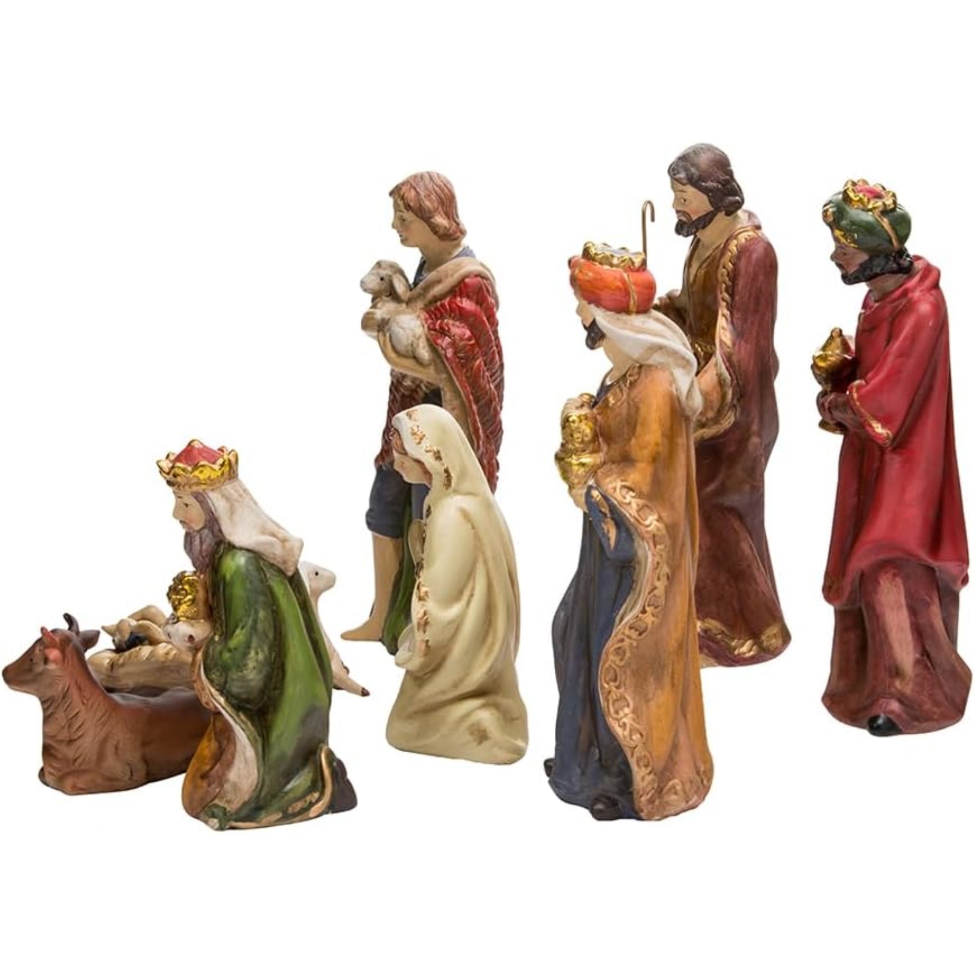 Kurt Adler Porcelain Nativity Figures Table Piece Set, 9 Pieces
