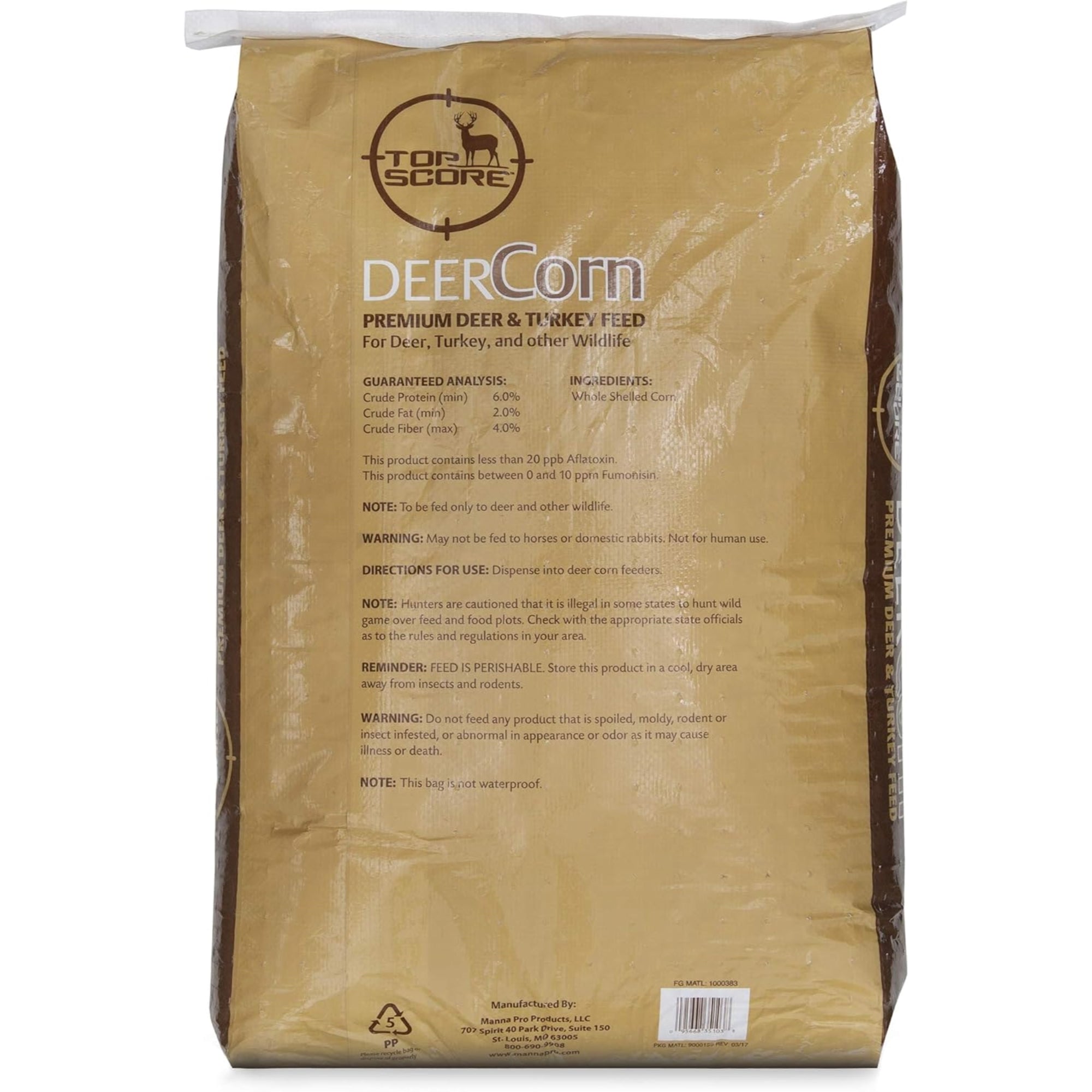Top Score Deer Corn Premium Wildlife Feed for Deer, Turkeys & More, 40lb