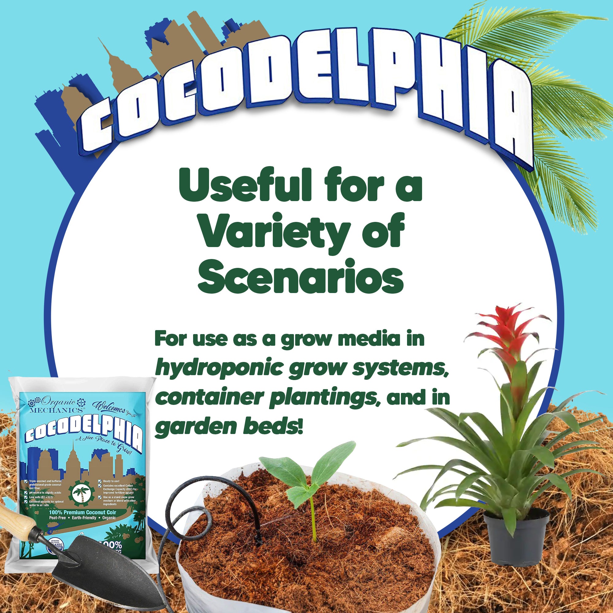 Organic Mechanics Premium Coconut Coir Cocodelphia Potting Soil, 1.76 cu ft