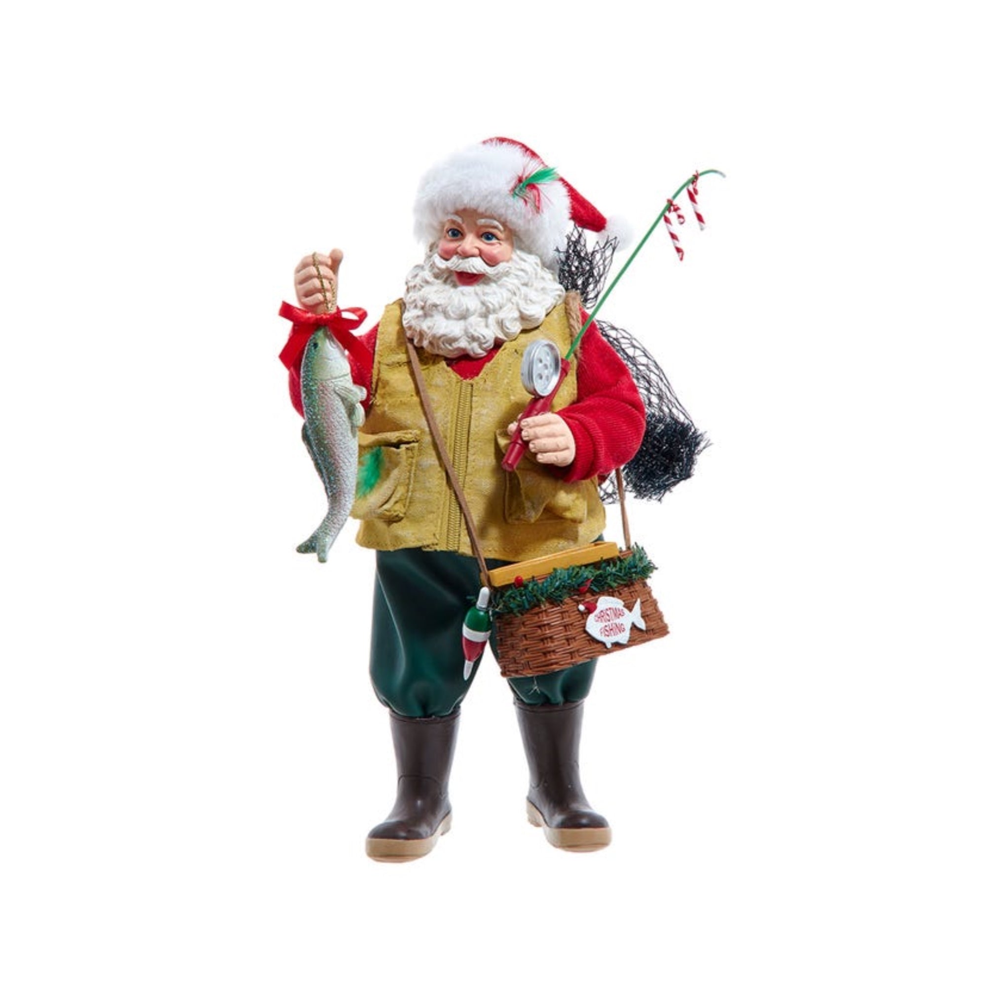 Kurt Adler Fabriché™ Fisherman Santa Standing Christmas Figurine, 10.5"
