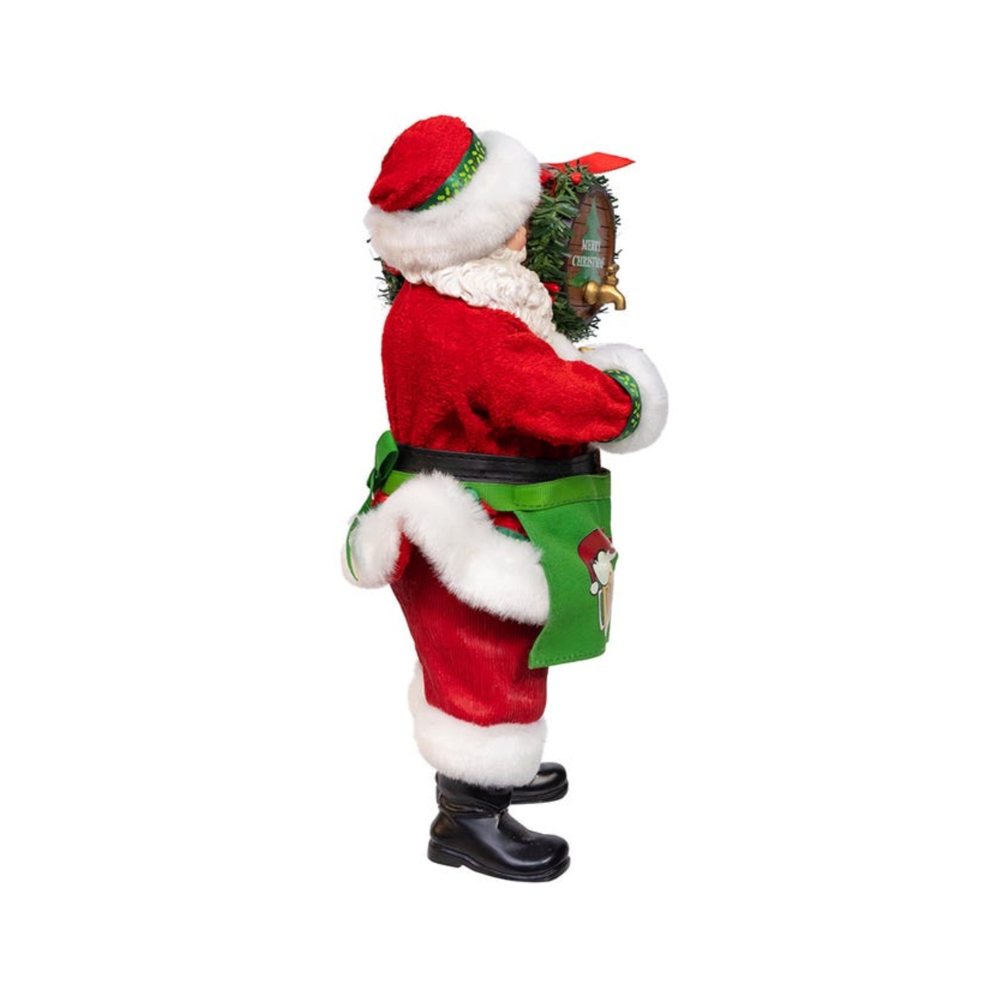 Kurt Adler Fabriché™ Beer Barrel Santa Claus Standing Christmas Figurine, 10.5"