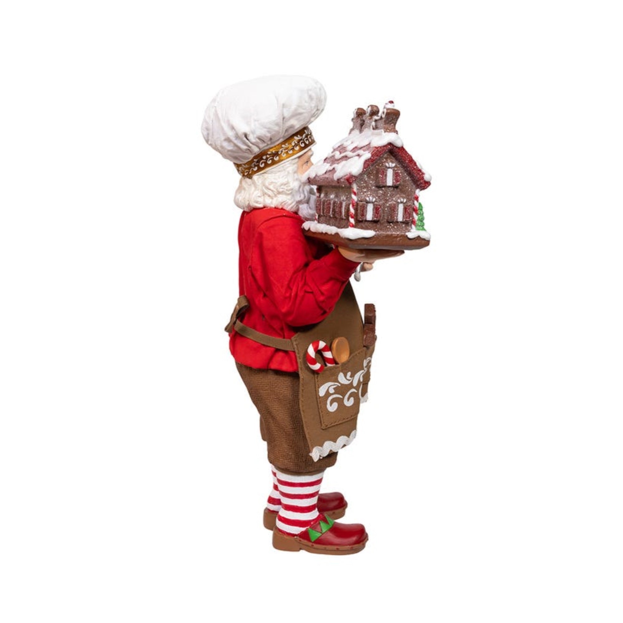 Kurt Adler Fabriché™ Chef Santa Decorating Gingerbread House Standing Christmas Figurine, 10.5"