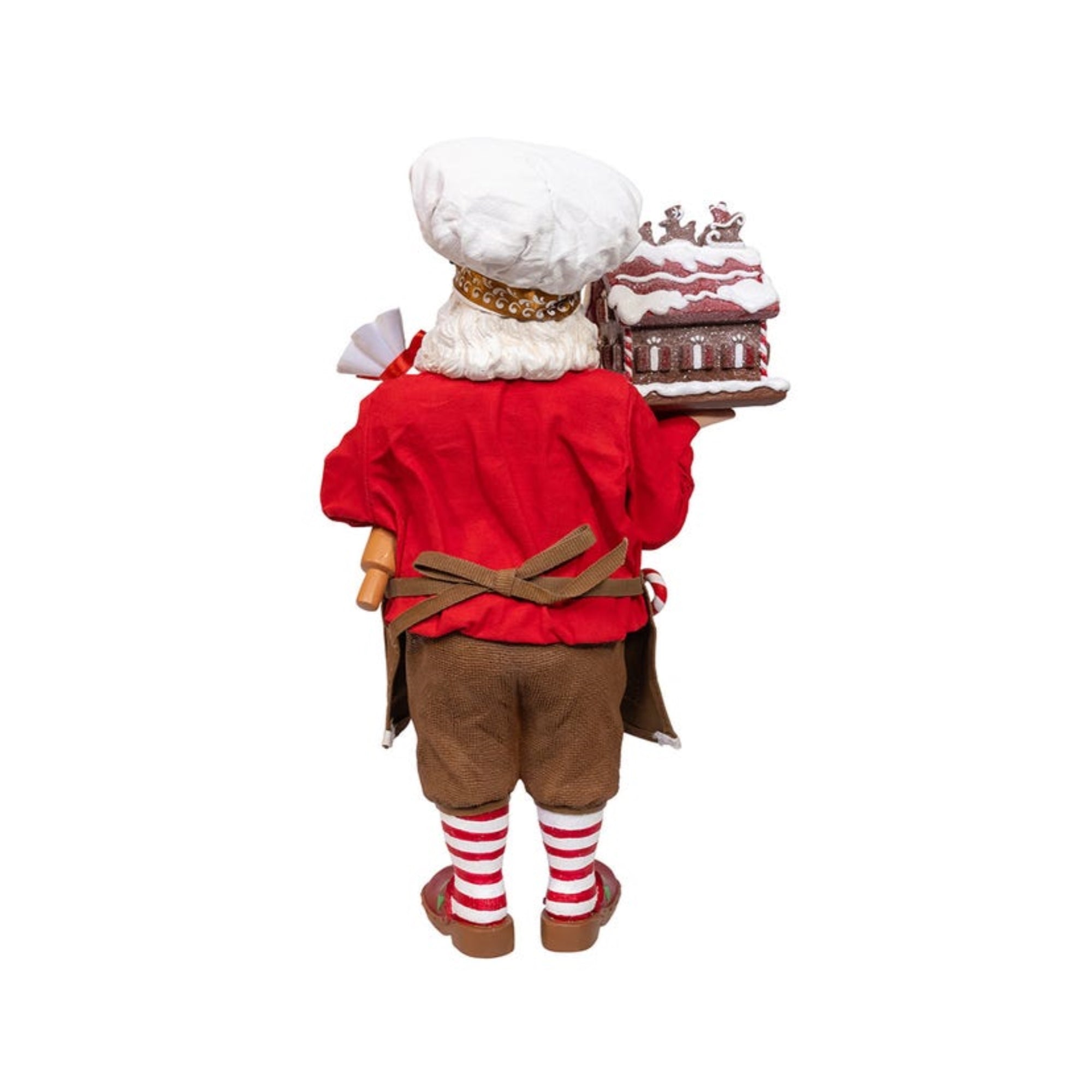 Kurt Adler Fabriché™ Chef Santa Decorating Gingerbread House Standing Christmas Figurine, 10.5"
