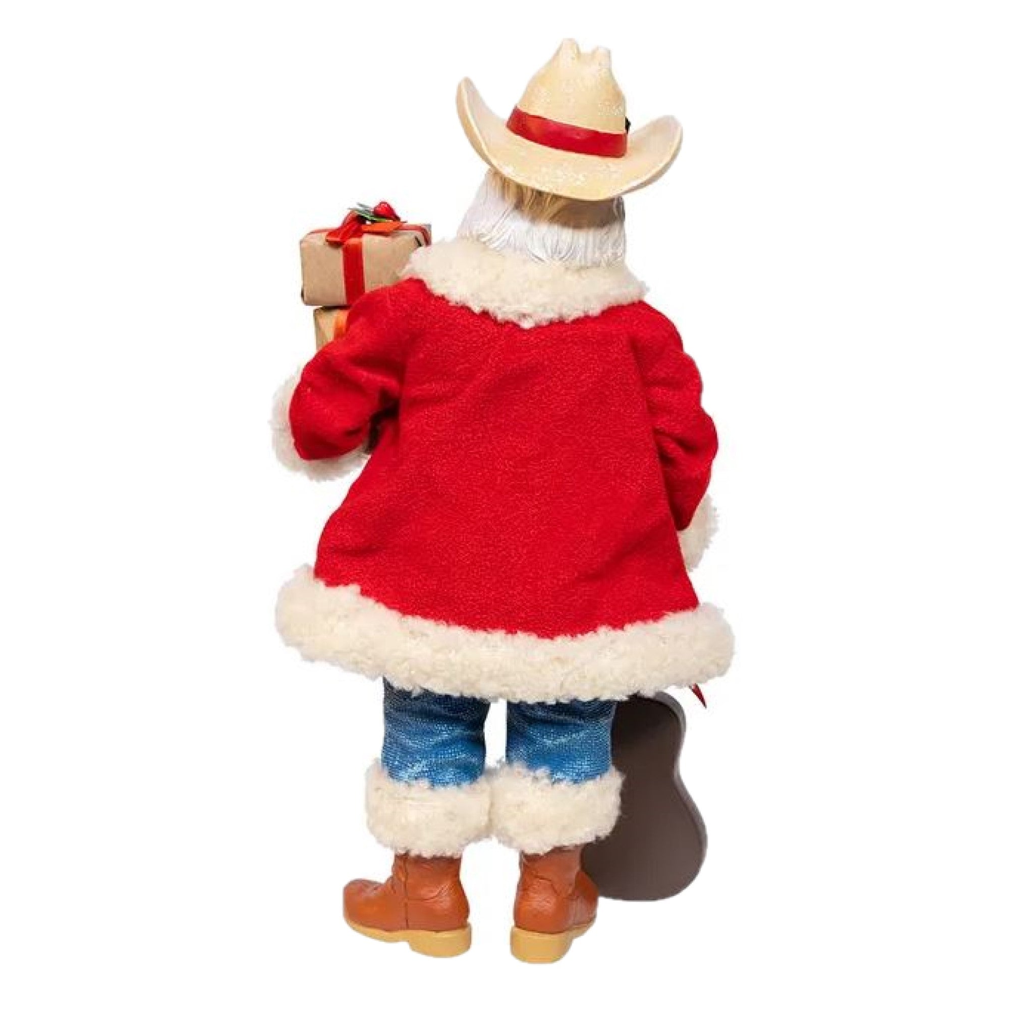 Kurt Adler Fabriche Christmas Figurine, Western Santa with Guitar, 11in
