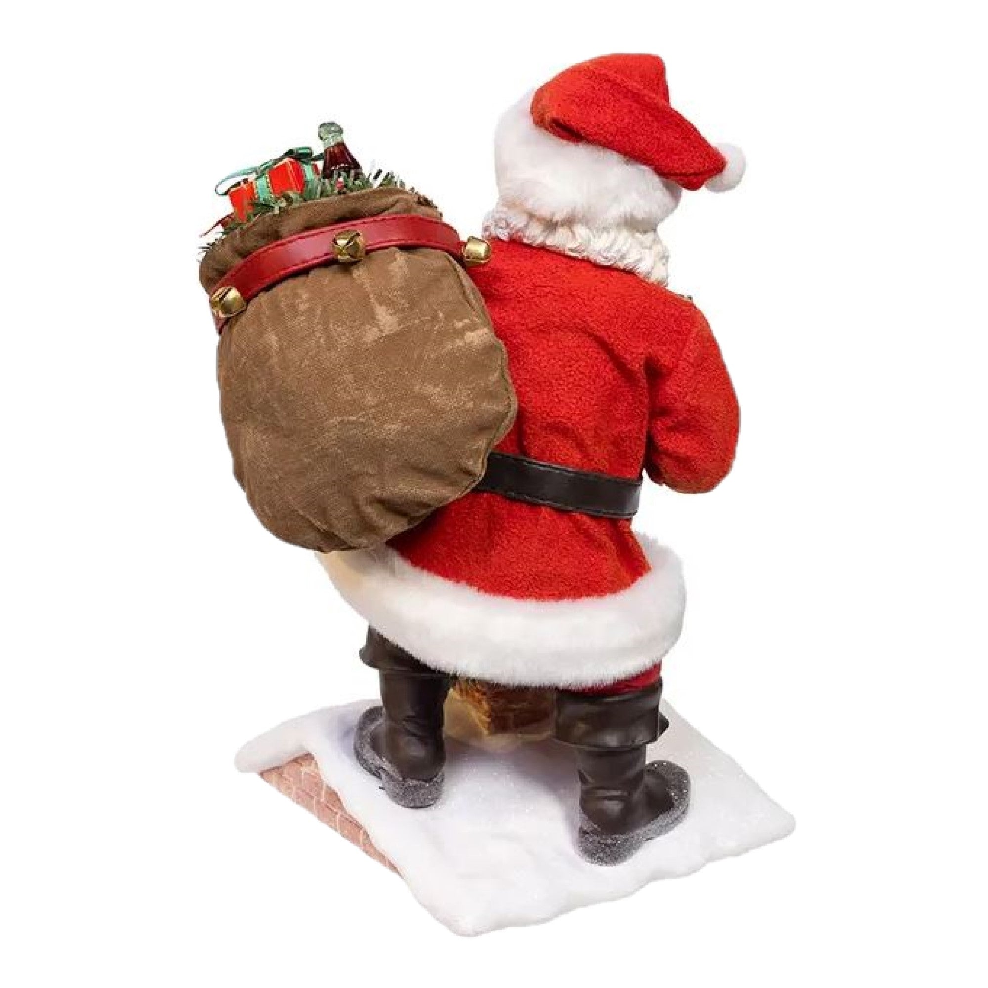 Kurt Adler Fabriche Christmas Figurine, Coca-Cola Santa in Chimney, 10.5in