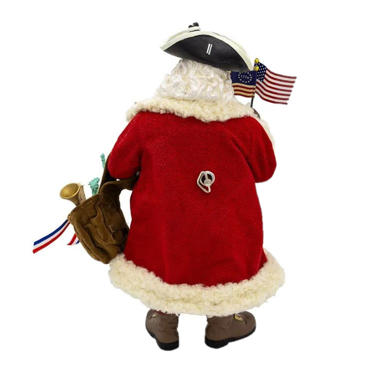 Kurt Adler Fabriche Musical Figurine, America's 250th Anniversary Santa, 11"