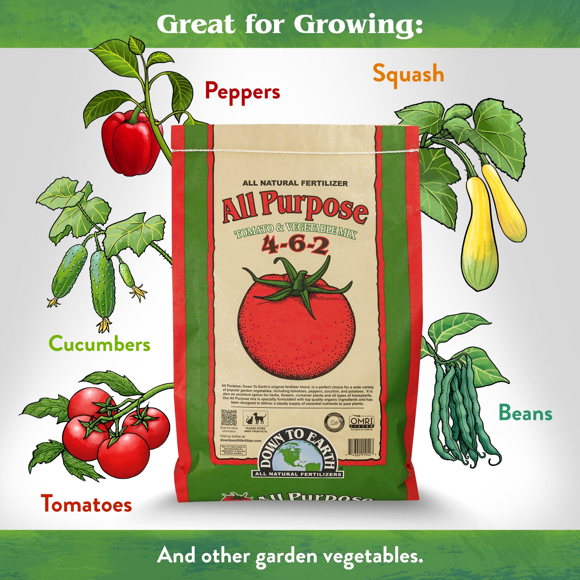 Down to Earth Organic All Purpose Fertilizer Mix 4-6-2