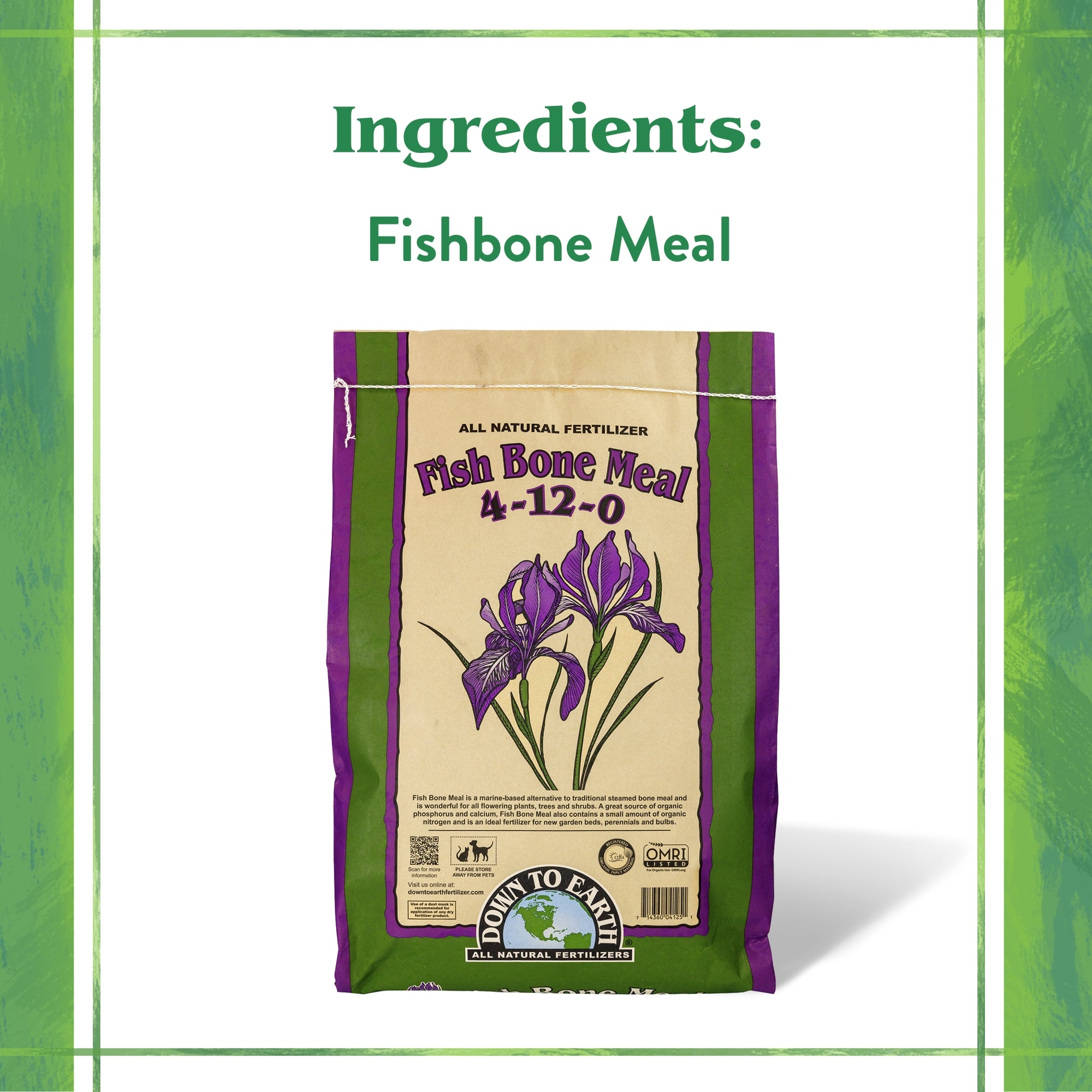 Down to Earth Organic Fish Bone Meal Fertilizer Mix 4-12-0