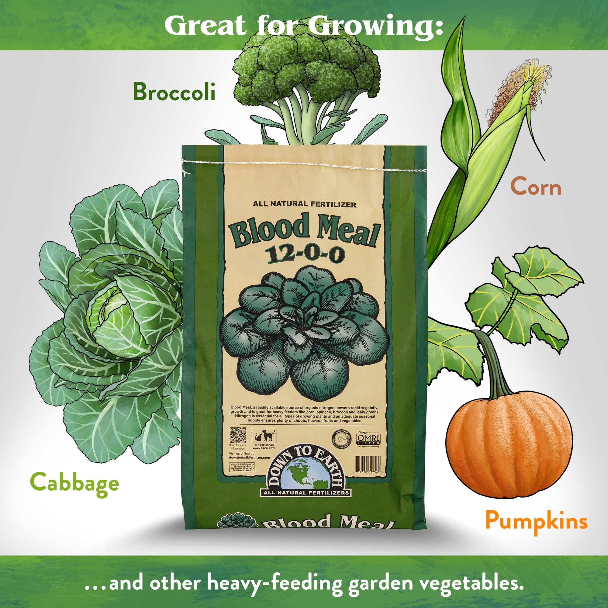 Down to Earth Organic Blood Meal Fertilizer Mix, 12-0-0