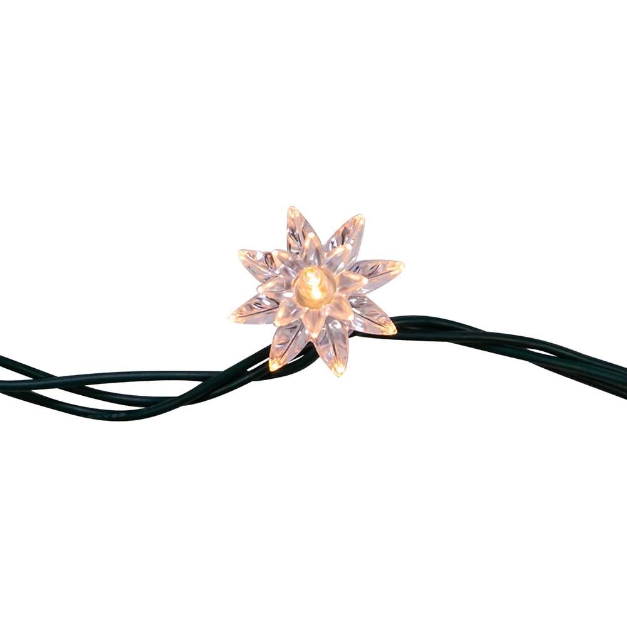 Kurt Adler Indoor/Outdoor UL 20-Light Flower Light Set, Clear, 15.5ft