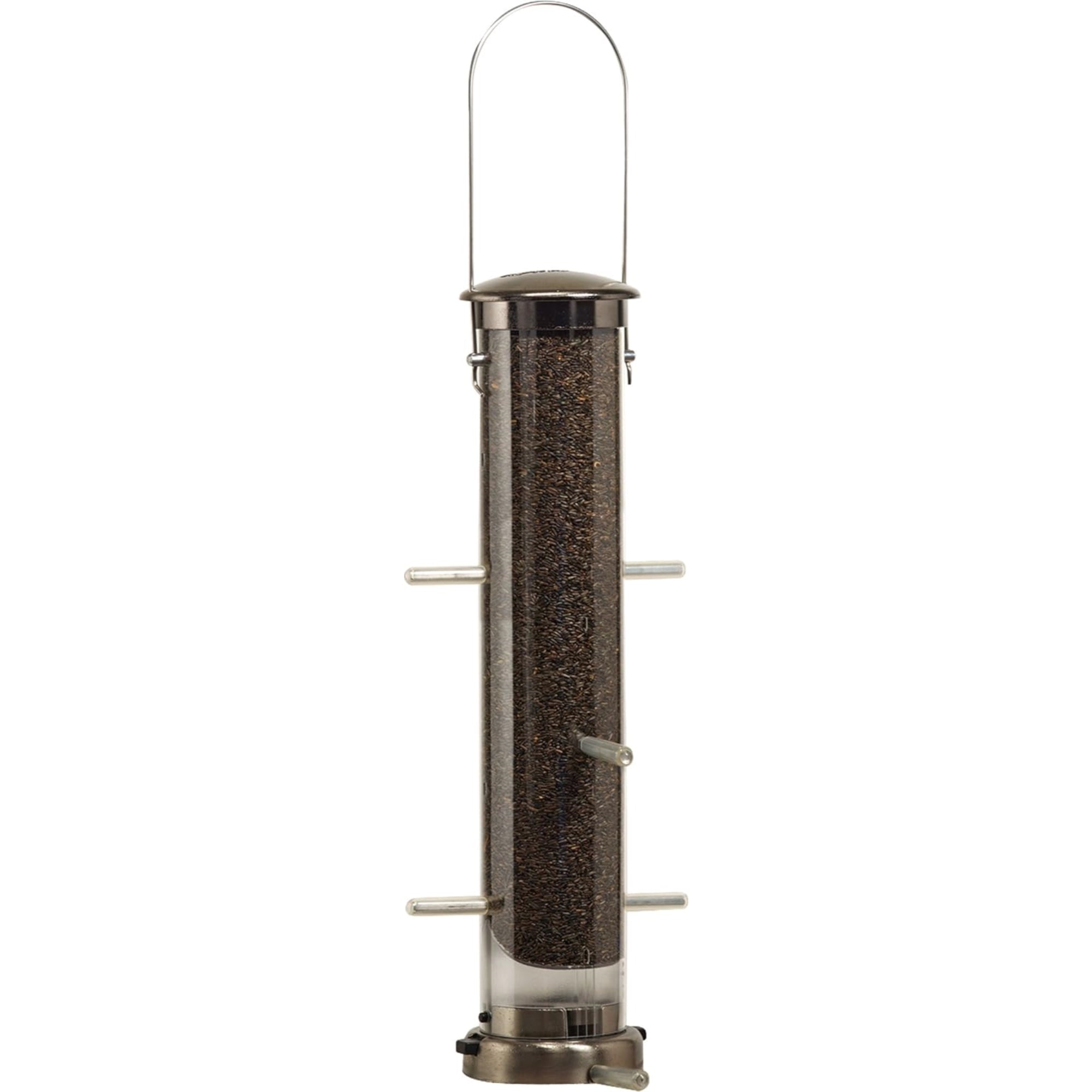 Aspects Quick-Clean Nickel Tube Wild Bird Feeder with 8 Feeding Ports, 1.25qt Seed Capacity