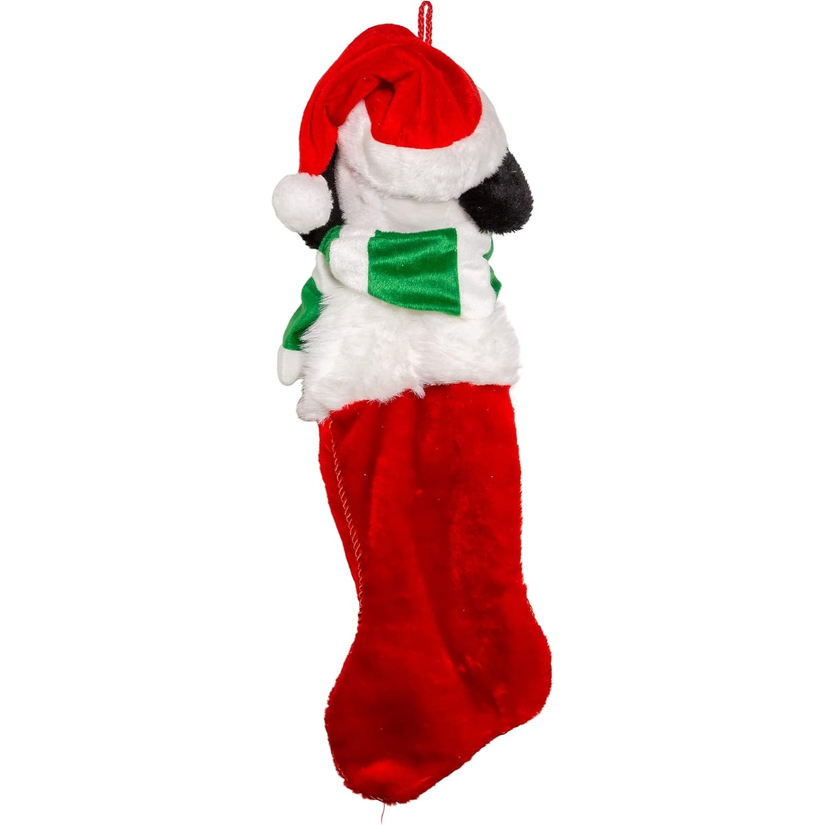 Kurt Adler Peanuts Stocking with Plus Cuff, Snoopy with Santa Hat, 21"