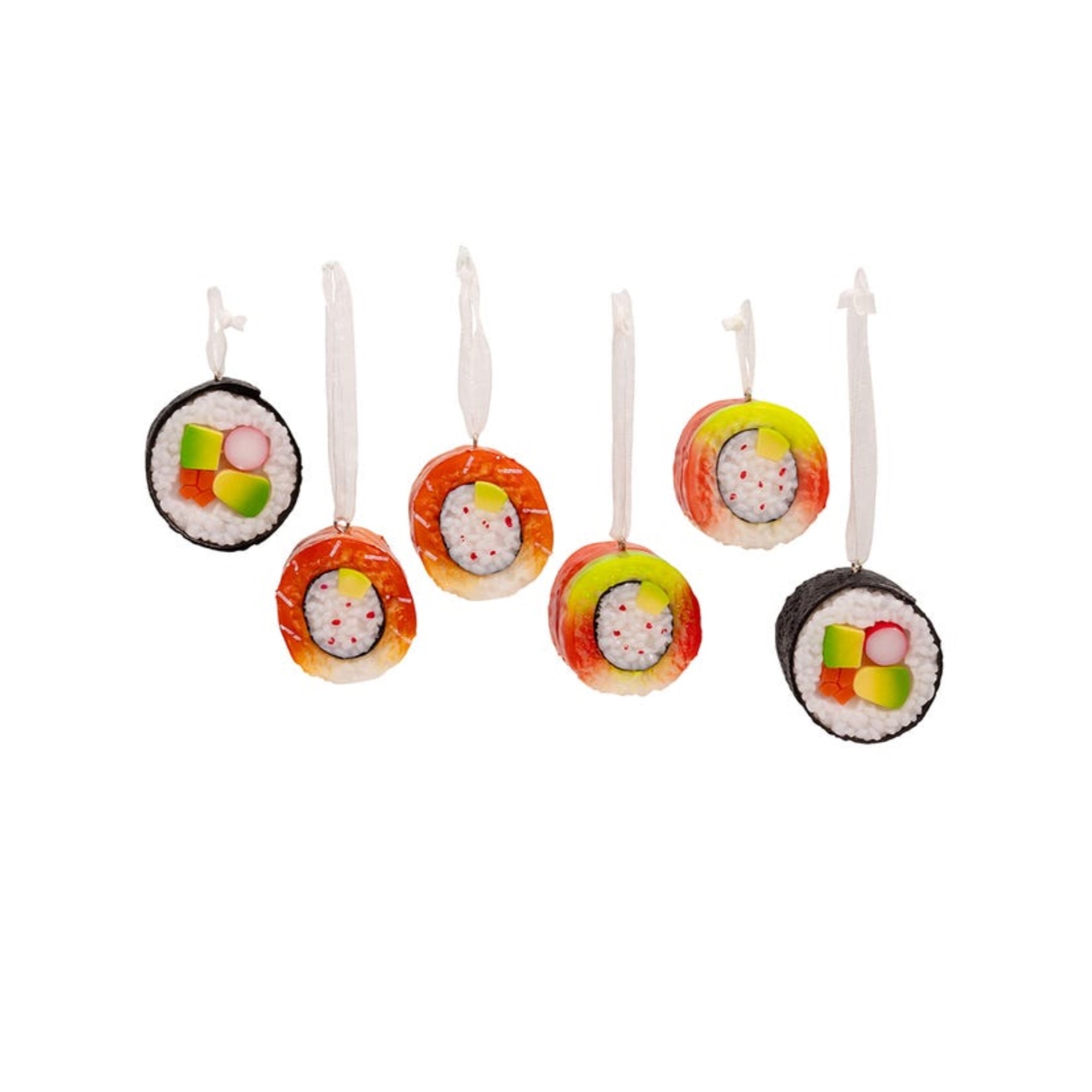 Kurt Adler Sushi Paper Box Ornament for Christmas Tree, 6-Piece Set