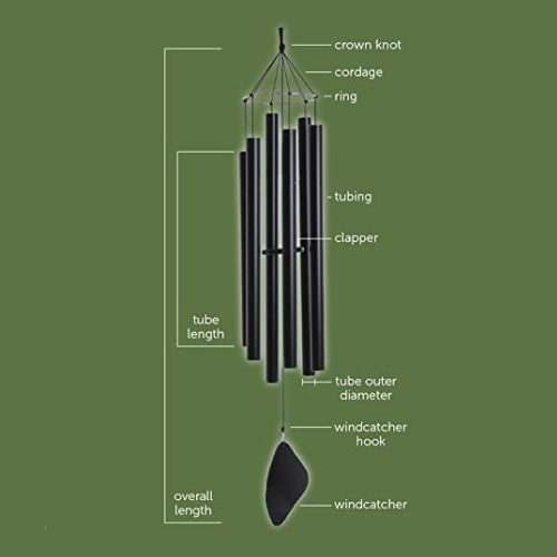 Music of the Spheres Handcrafted Outdoor Aquarian Mezzo Wind Chime — Refreshing & Uplifting — 38"