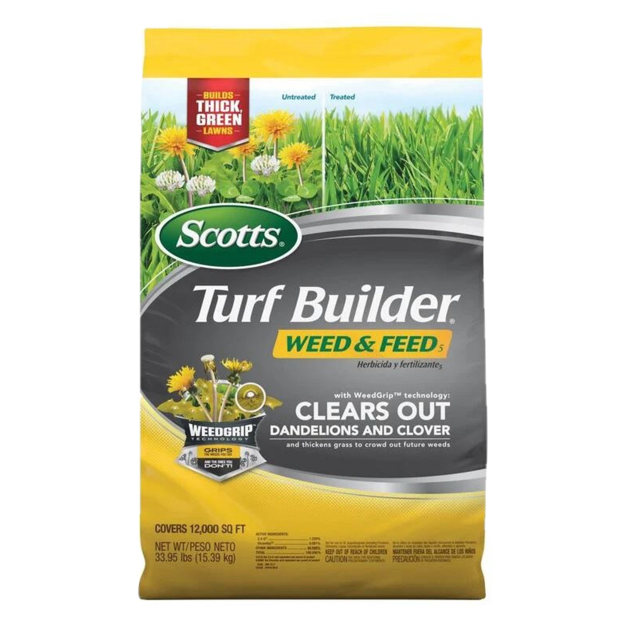 Scotts Turf Builder Weed & Feed5, 12M (12,000 sq ft Coverage) 34lbs