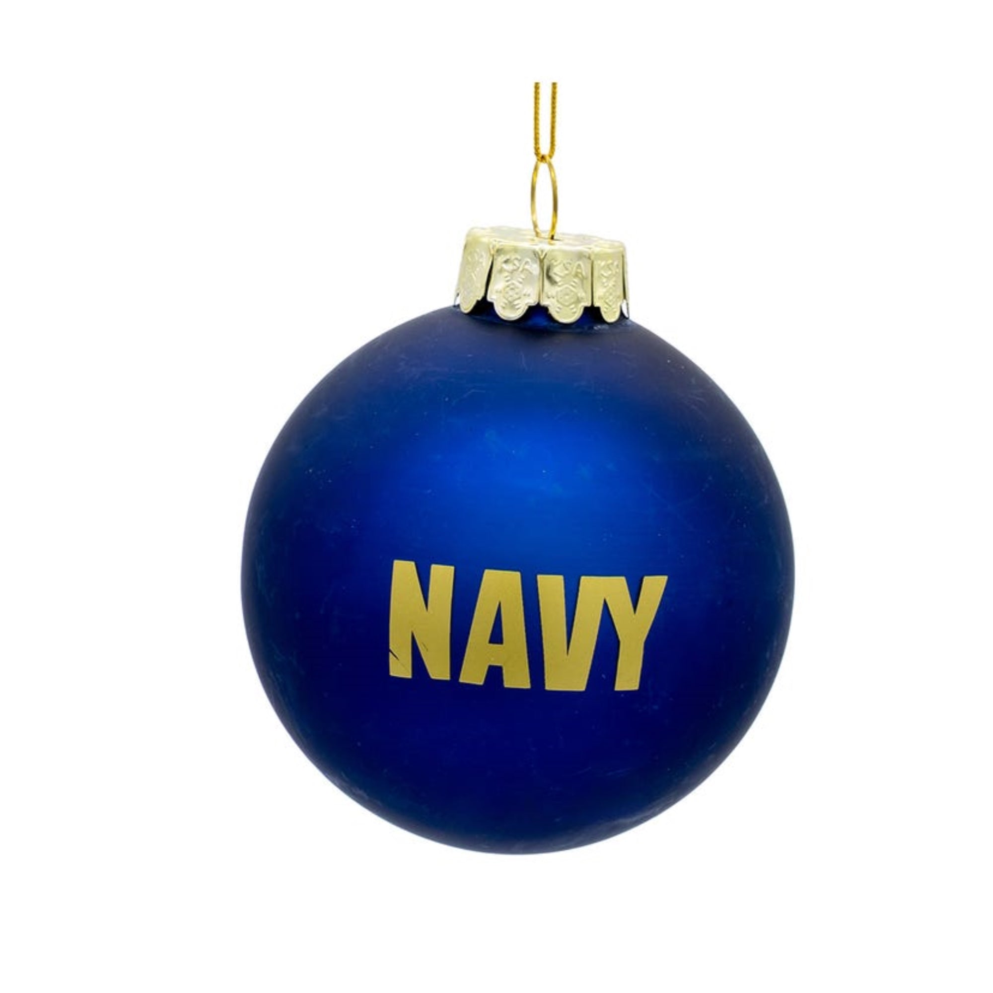 Kurt Adler United States Navy Emblem 2-Sided Glass Ball Ornament, 3" (1 Count)