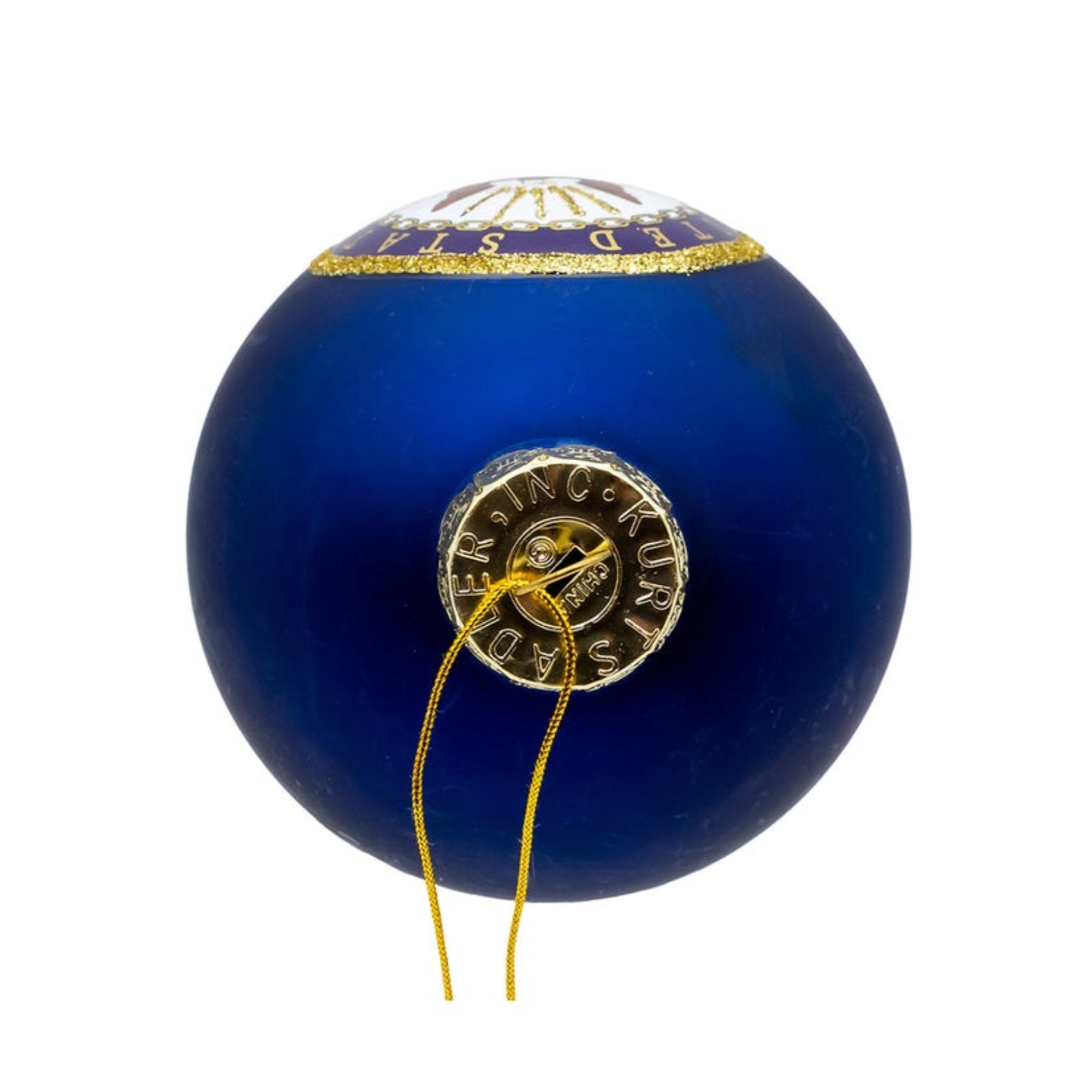 Kurt Adler United States Navy Emblem 2-Sided Glass Ball Ornament, 3" (1 Count)