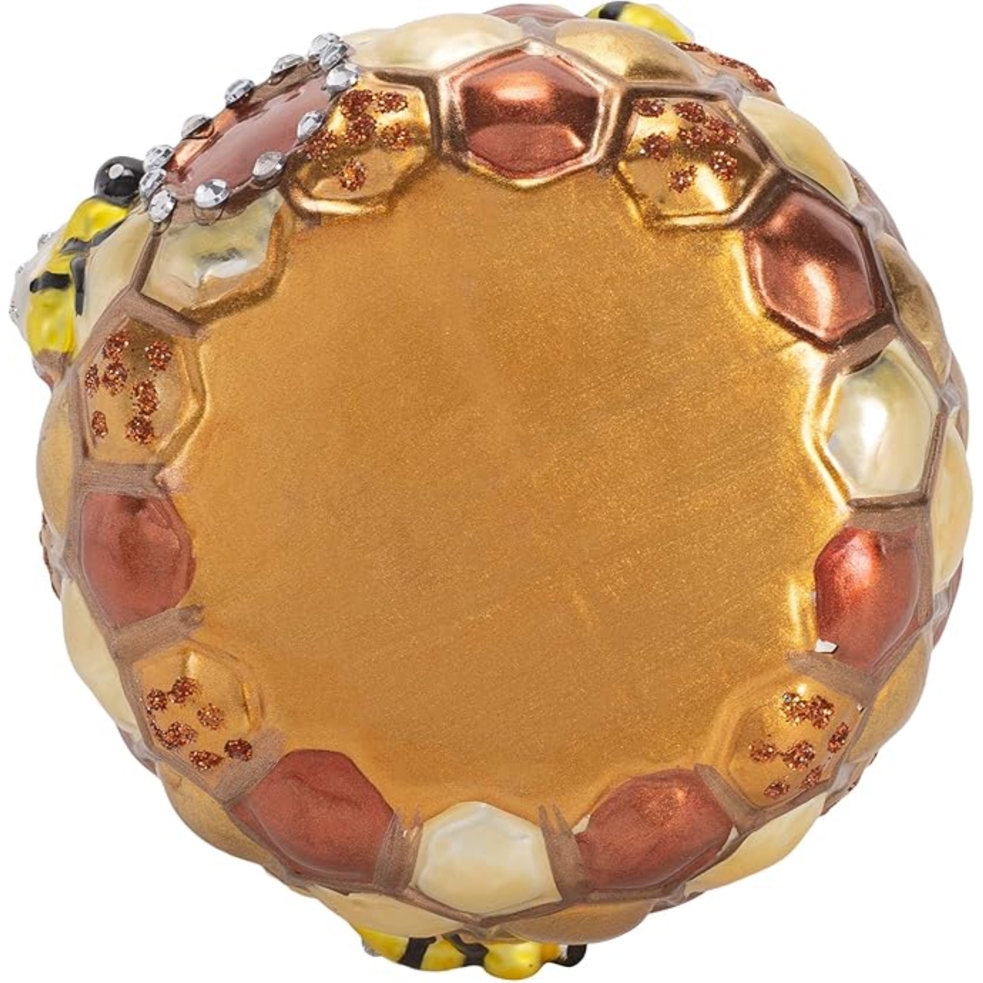 Kurt Adler Noble Gems Glass Ornament for Christmas Tree, Beehive with Bees