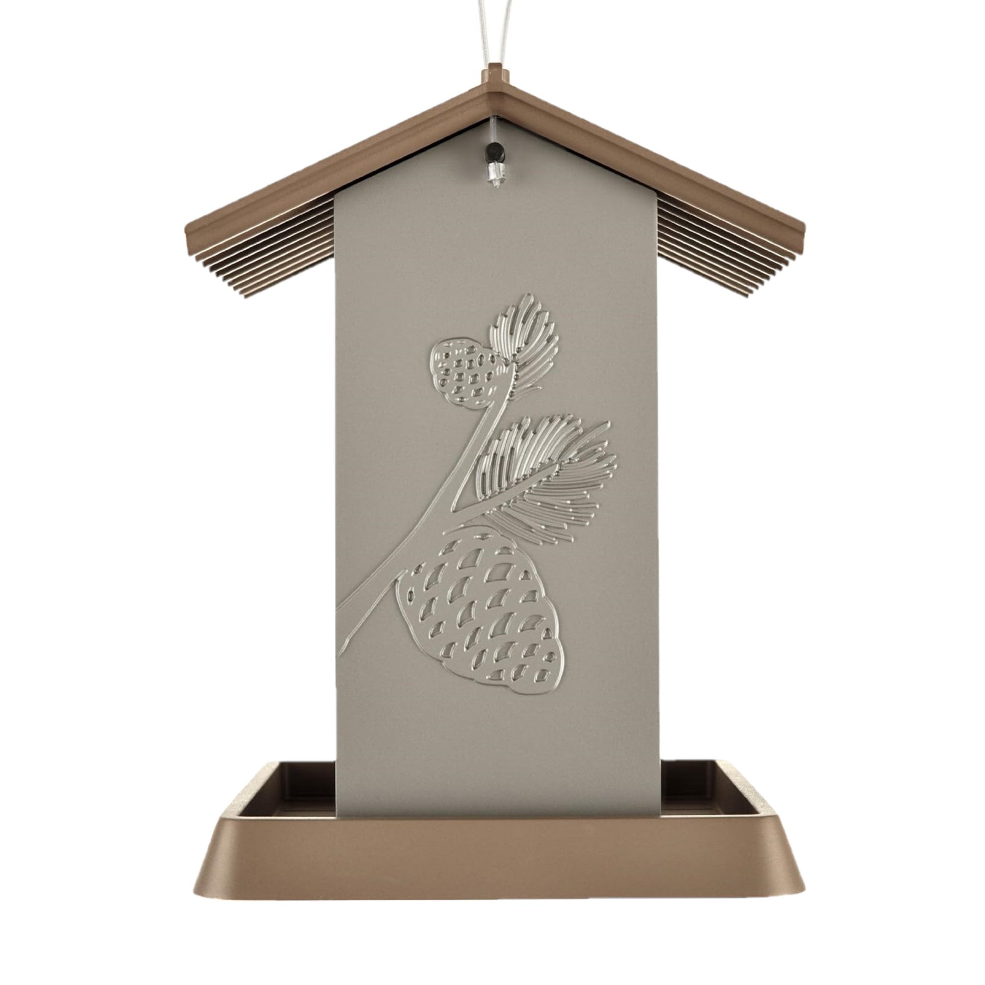 North States Pinecones Rustic Hopper Bird Feeder — 4.25 lb Seed Capacity