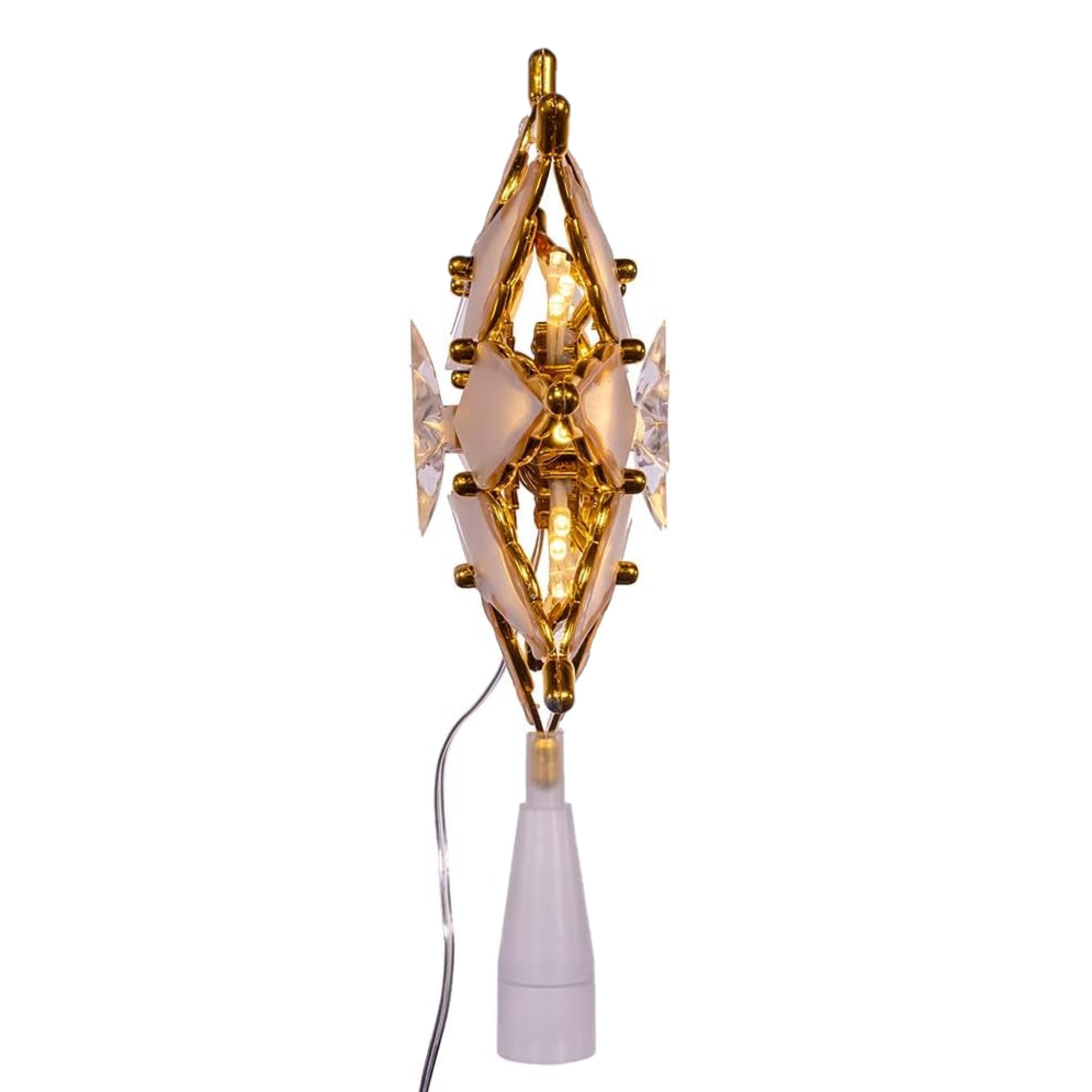 Kurt Adler 18-Light LED Multifunction 8-Point Star Christmas Treetop, 10in