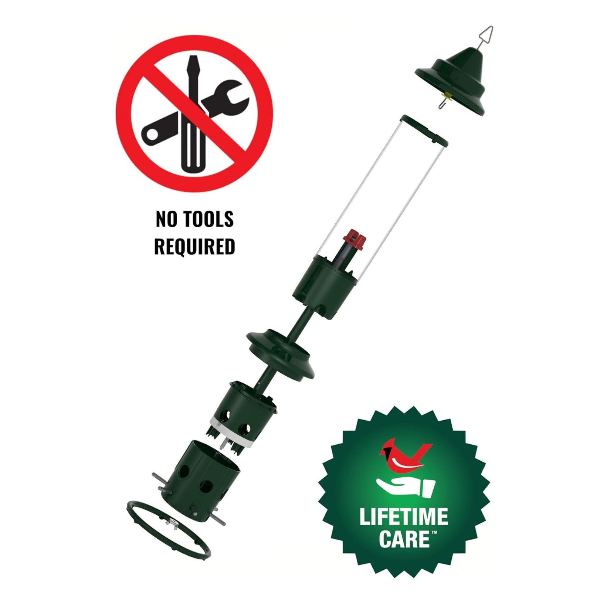 Brome Squirrel Buster Plus Wild Bird Feeder with Cardinal Perch Ring, 5lb Seed Capacity