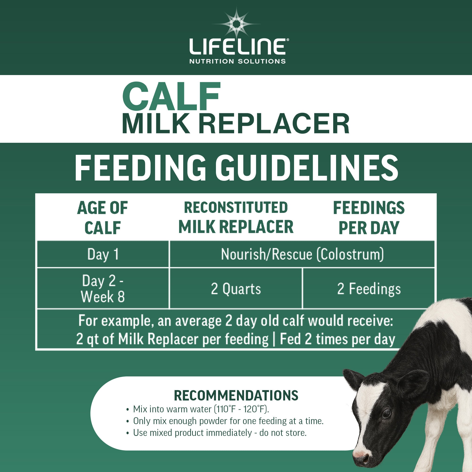 ANNUSO LIFELINE Calf Milk Replacer 22:20, 25lb Bag