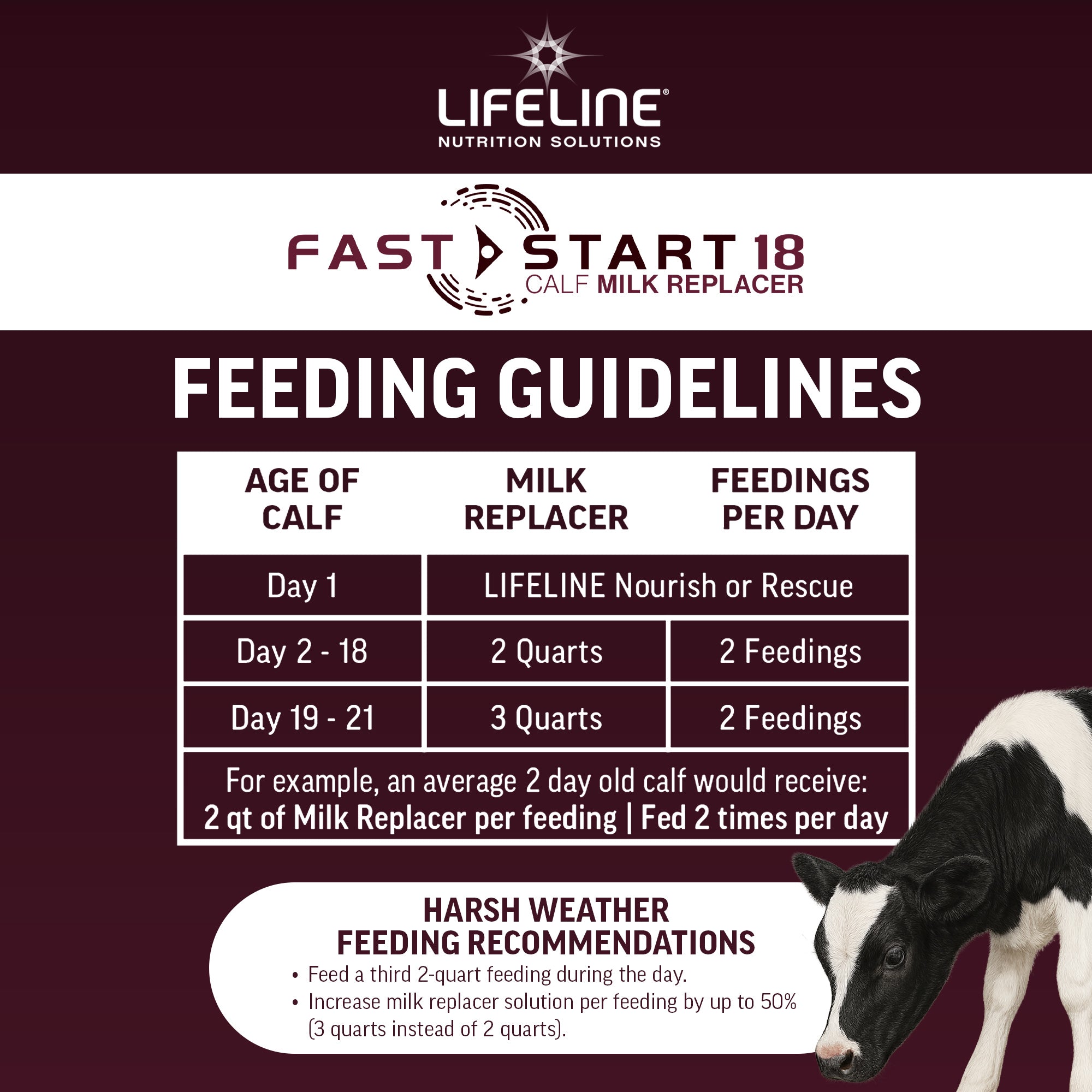 ANNUSO LIFELINE Fast Start 18 Calf Milk Replacer 24:20, 25lb Bag