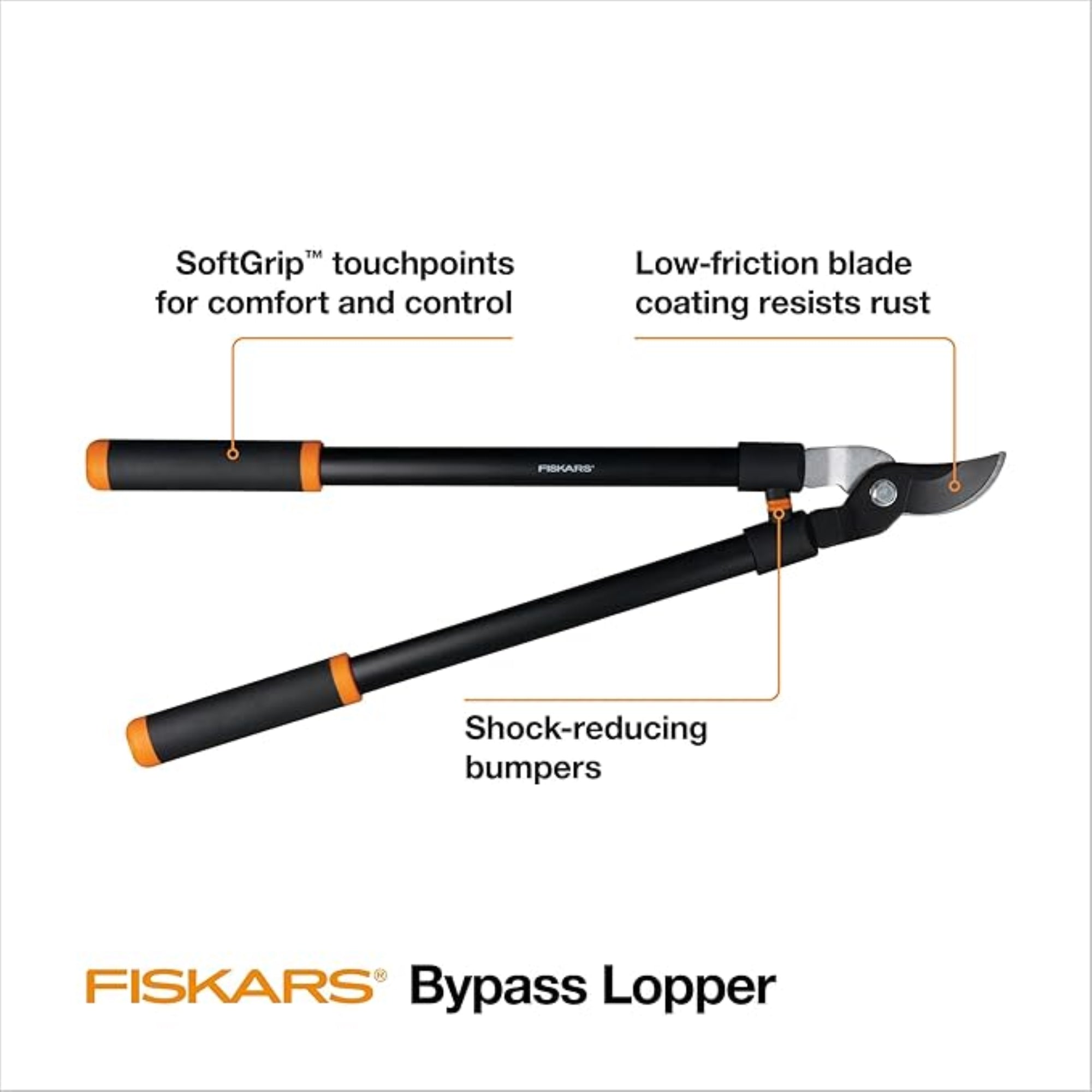 Fiskars Steel Blade Bypass Lopping Shears with Softgrip Handle, 28"