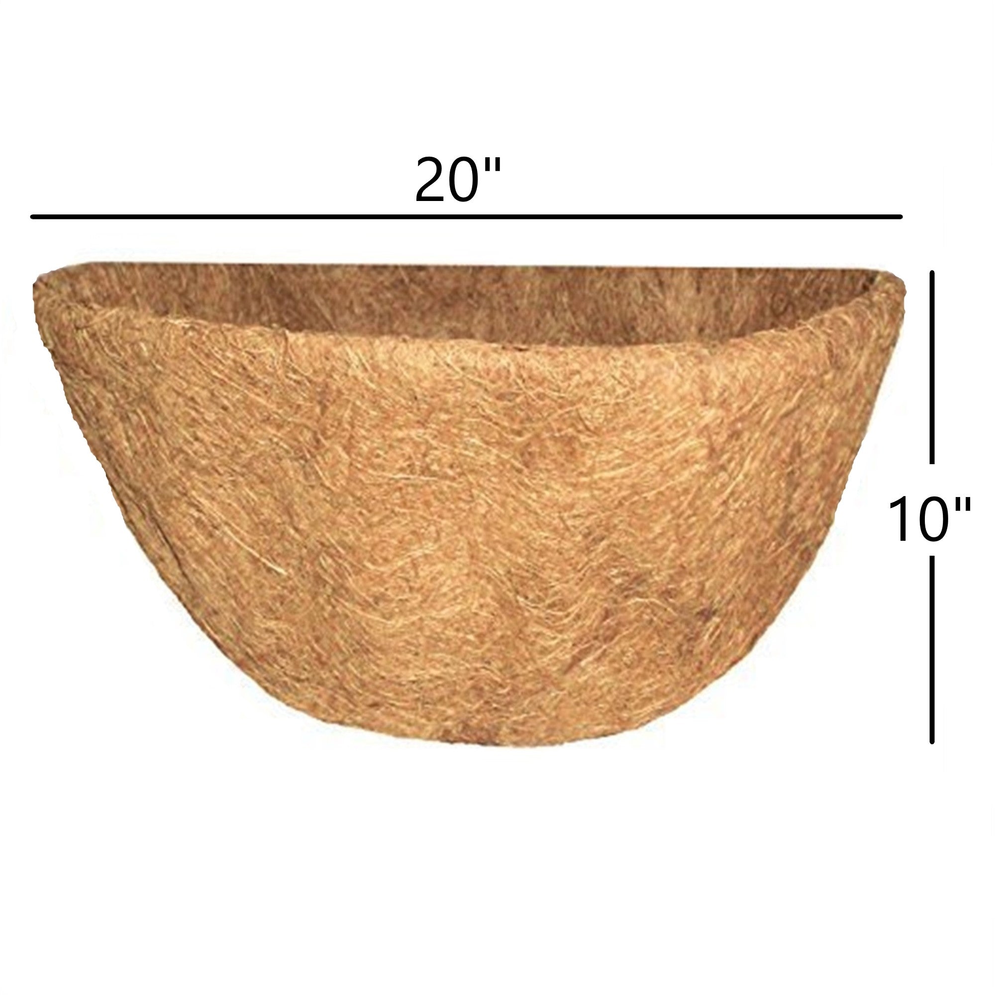 Gardener Select Half-Round Coco Liner for Outdoor Wall Baskets & Planters, 20"