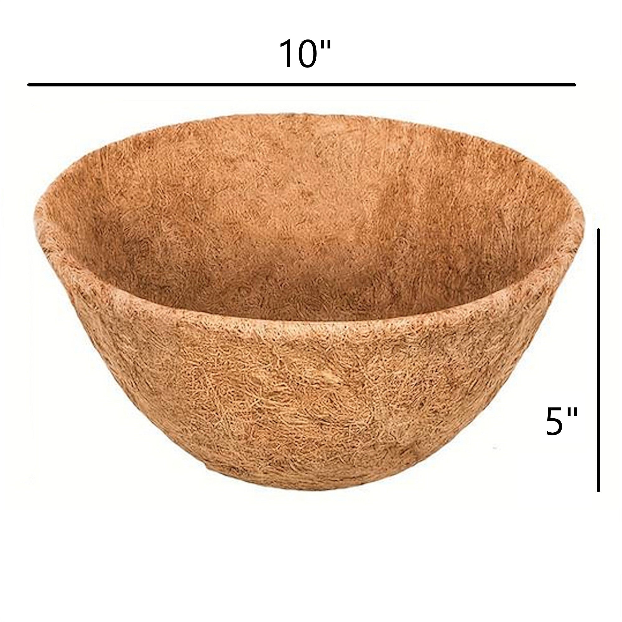 Panacea Round Coco Fiber Liner Insert for Outdoor Hanging Planters & Baskets, 10"