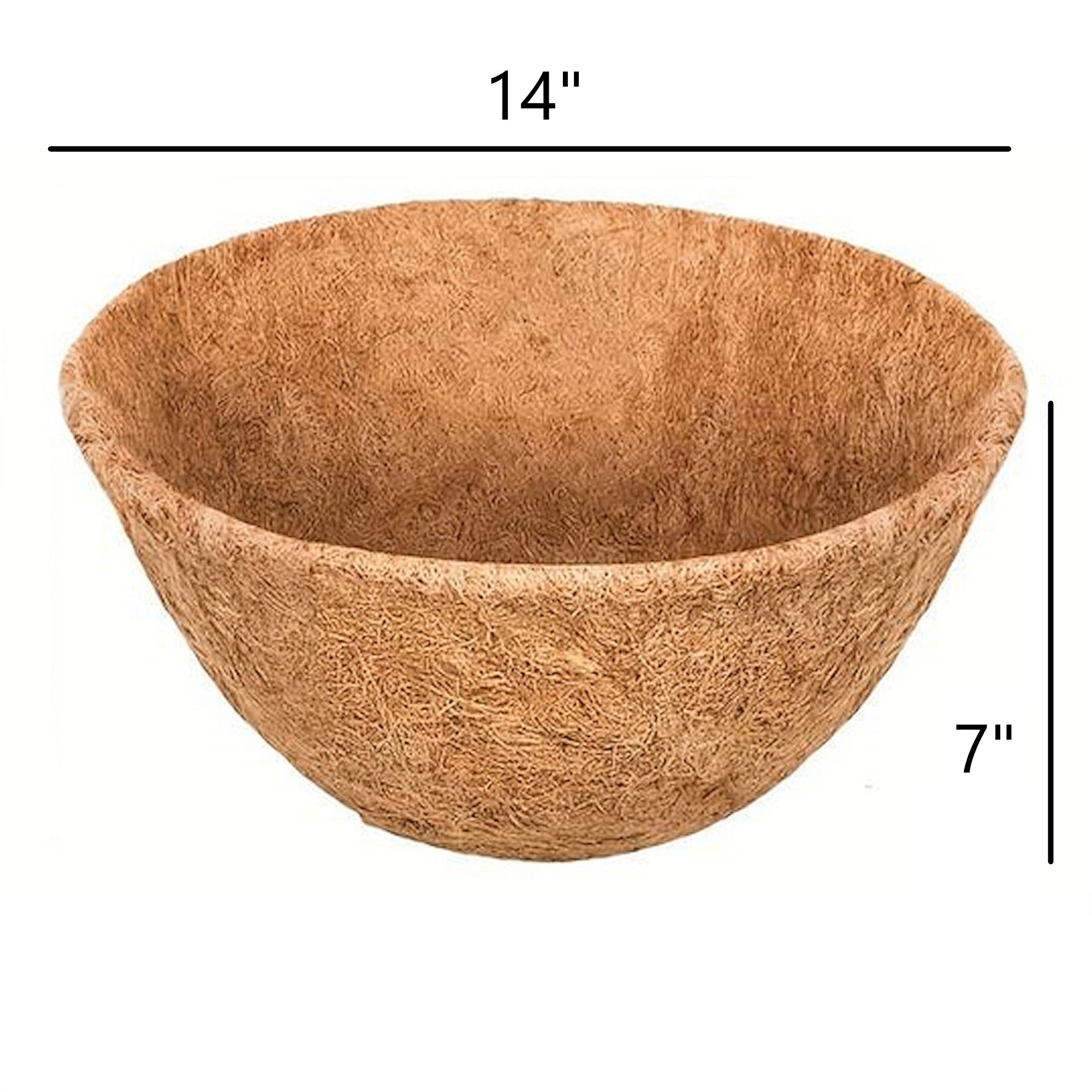 Panacea Round Coco Fiber Liner Insert for Outdoor Hanging Planters & Baskets, 14"