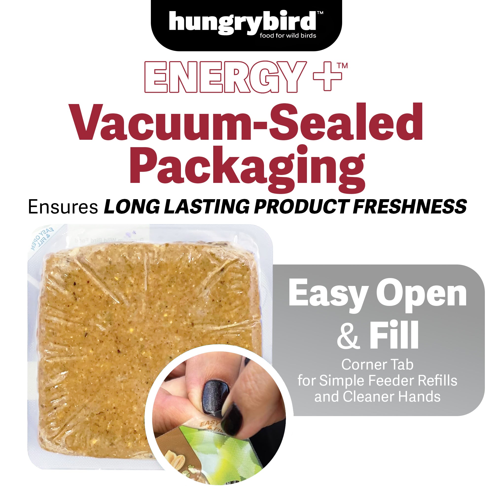 Hungrybird Energy+ No-Melt, High-Protein Suet Cake with Mealworm Filling