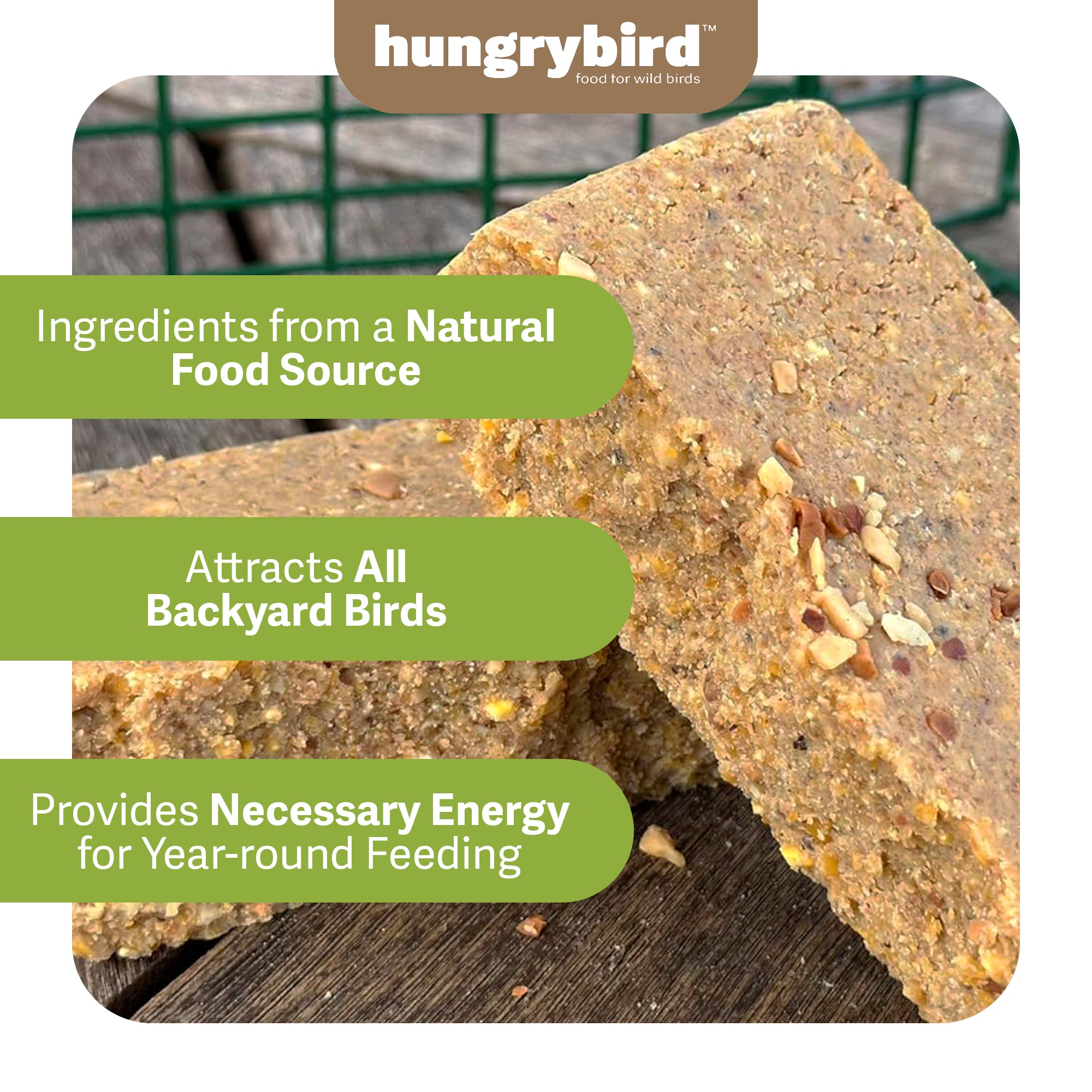 Hungrybird NaturAll Non-GMO, High-Protein Peanut Butter Suet Cake
