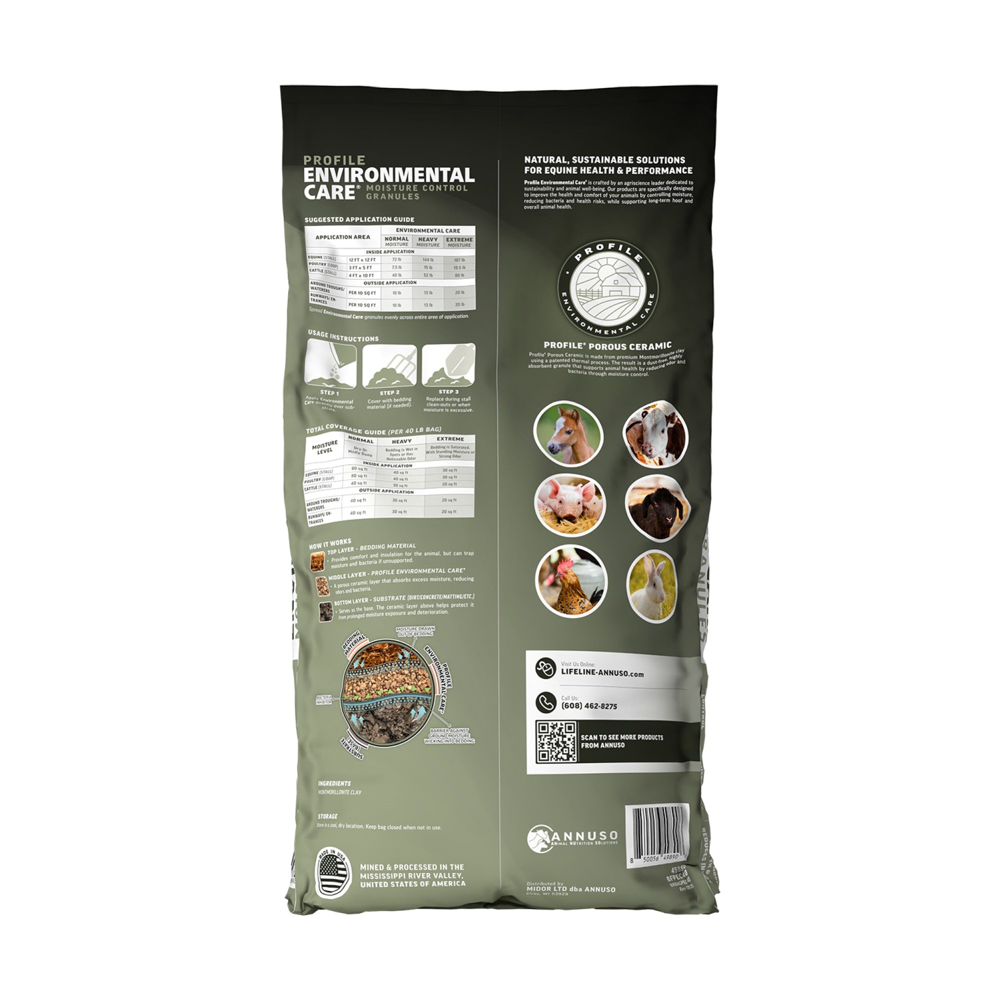 ANNUSO Profile Environmental Care Moisture Control Granules, 40lb Bag