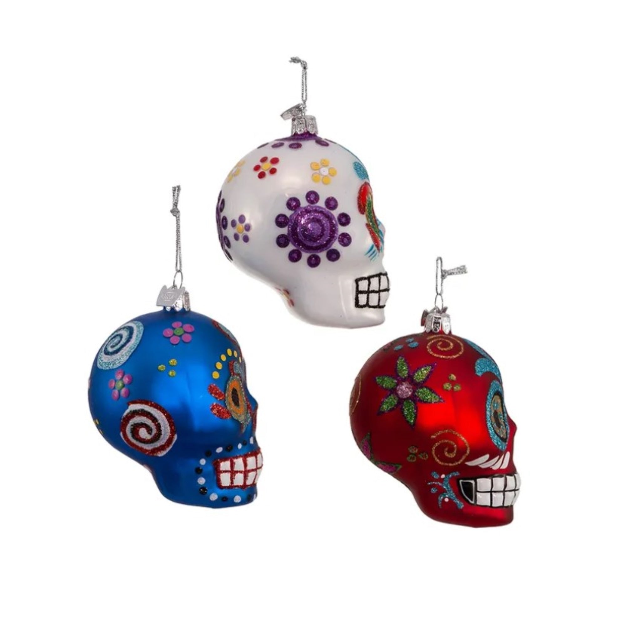 Kurt Adler Noble Gems Sugar Skull Ornaments - Thumbnail 5