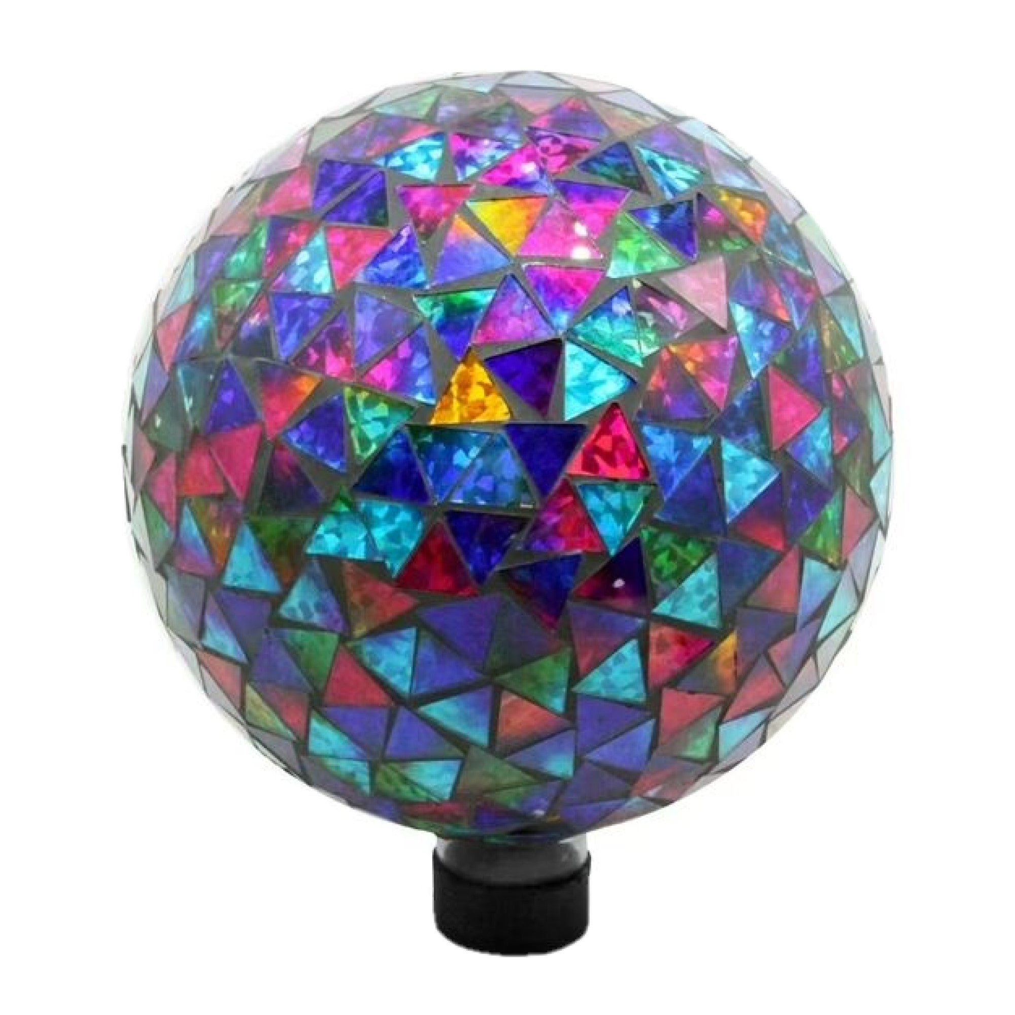Very Cool Stuff Mosaic Glass Gazing Globe with Hanging Chain, Multicolor Triangle Tile, 10in