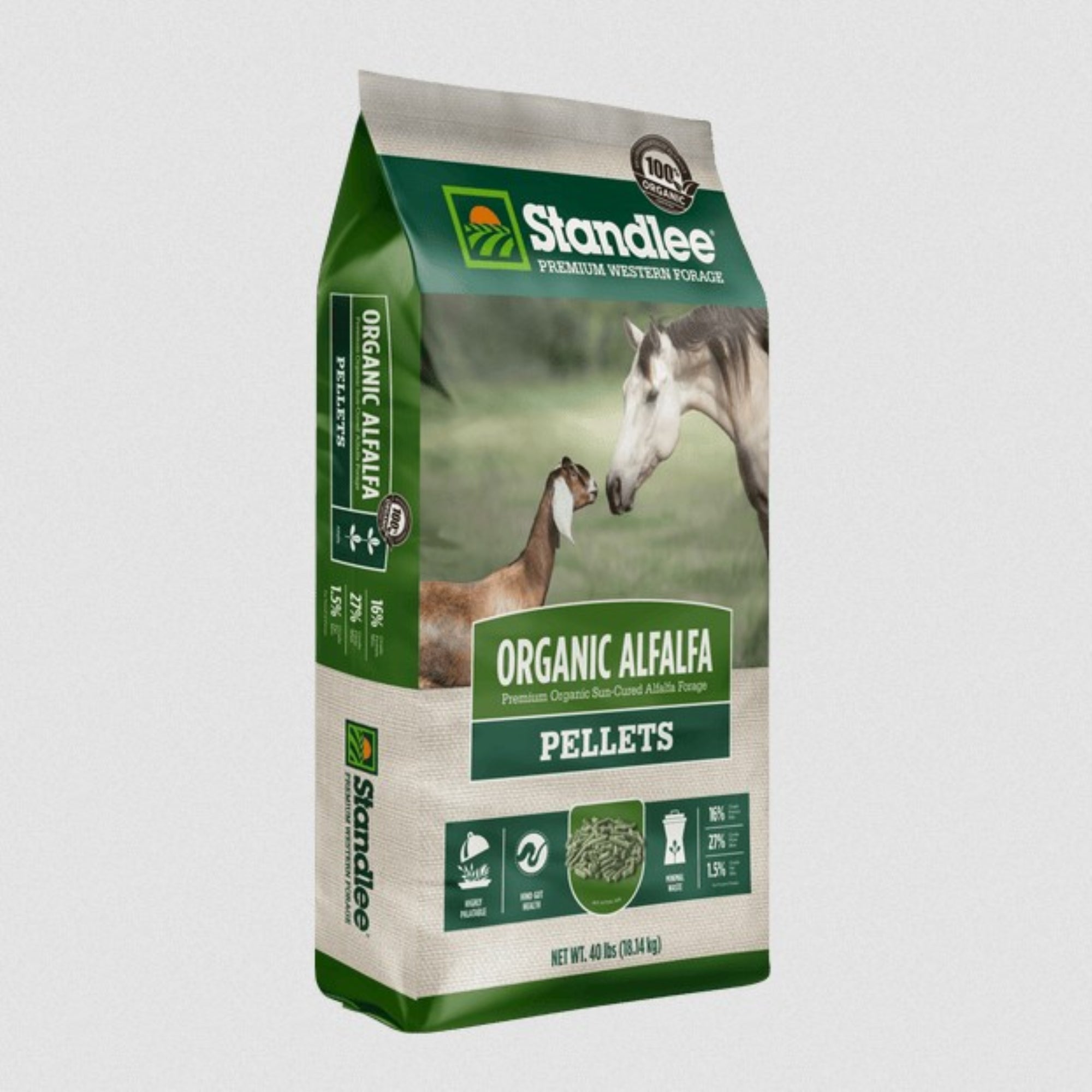 Standlee Premium Western Forage, Organic Alfalfa Pellets, 40lb