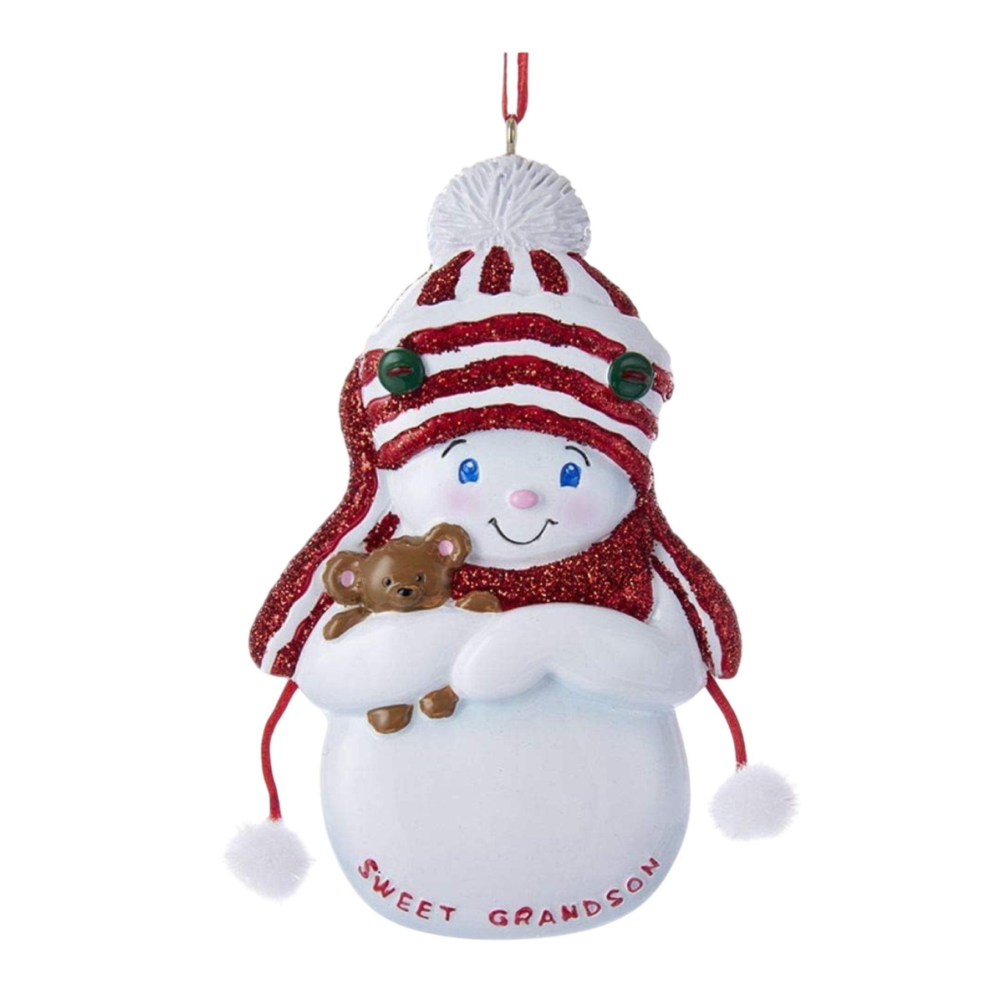 Kurt Adler Resin Ornament Snowboy "Sweet Grandson"