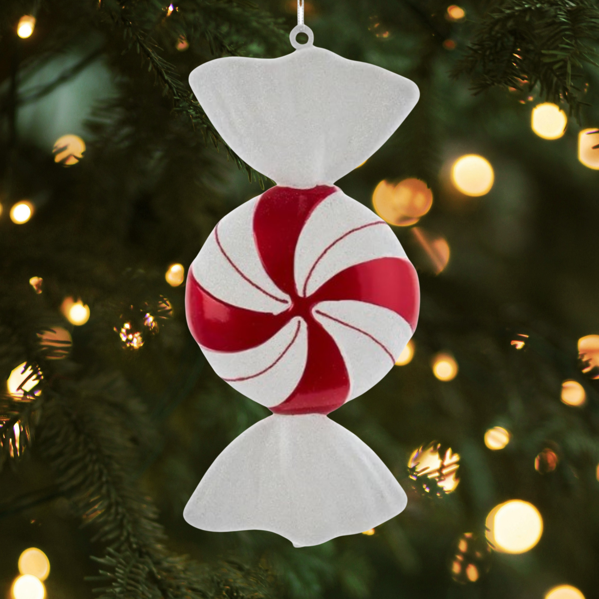 Kurt Adler Plastic Ornament for Christmas Tree, Peppermint Candy