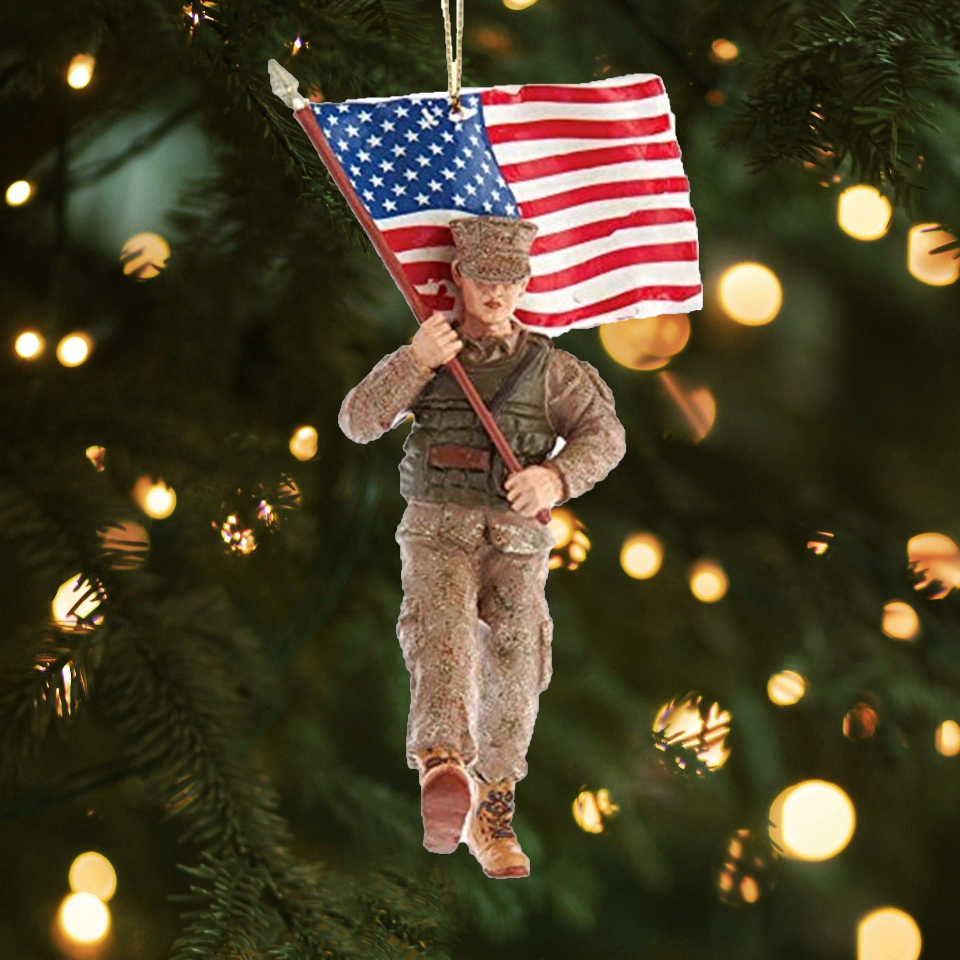 Kurt Adler Resin Ornament for Christmas Tree, U.S. Marine Corps Soldier