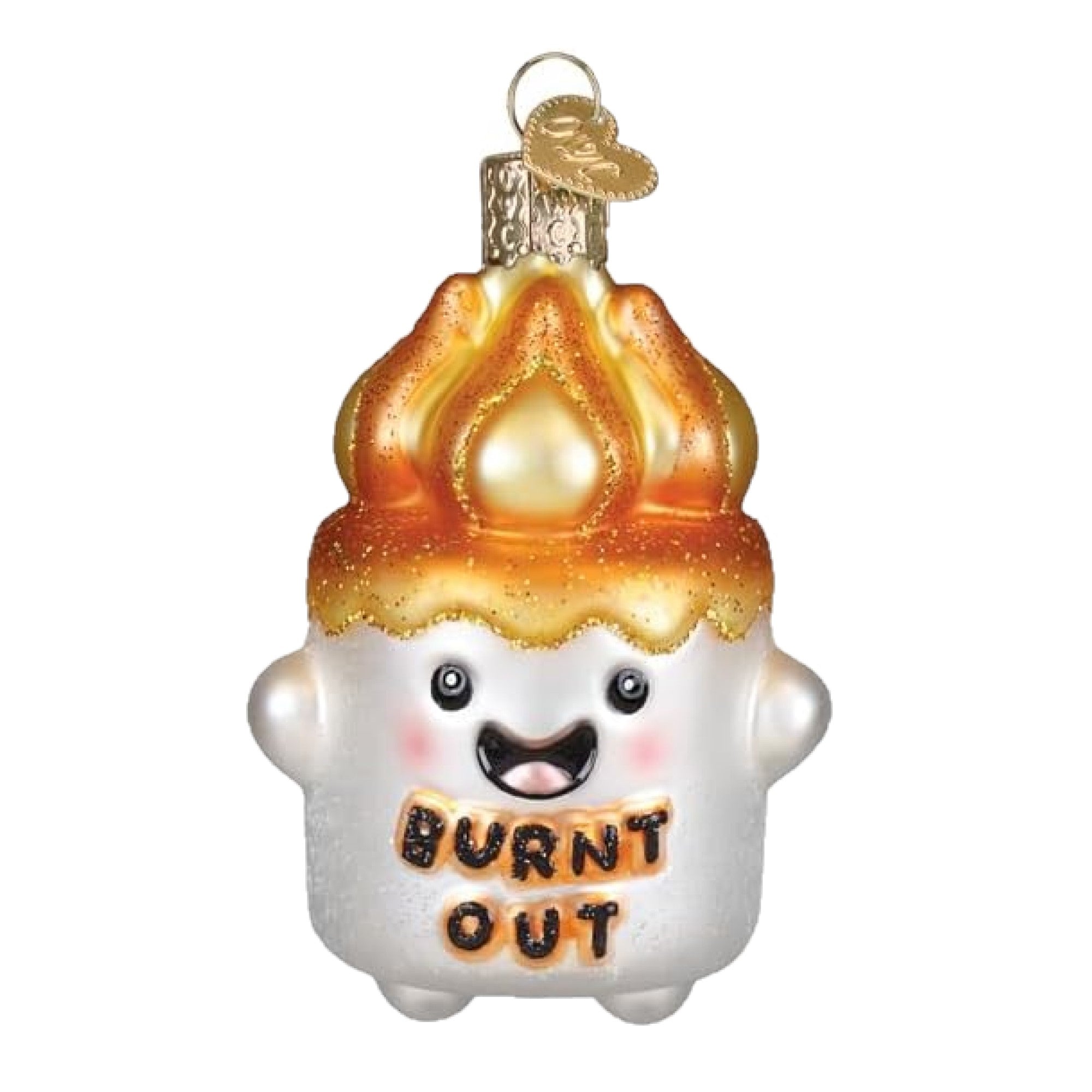 Old World Christmas Blown Glass Ornament for Christmas Tree, Burnt-out Marshmallow