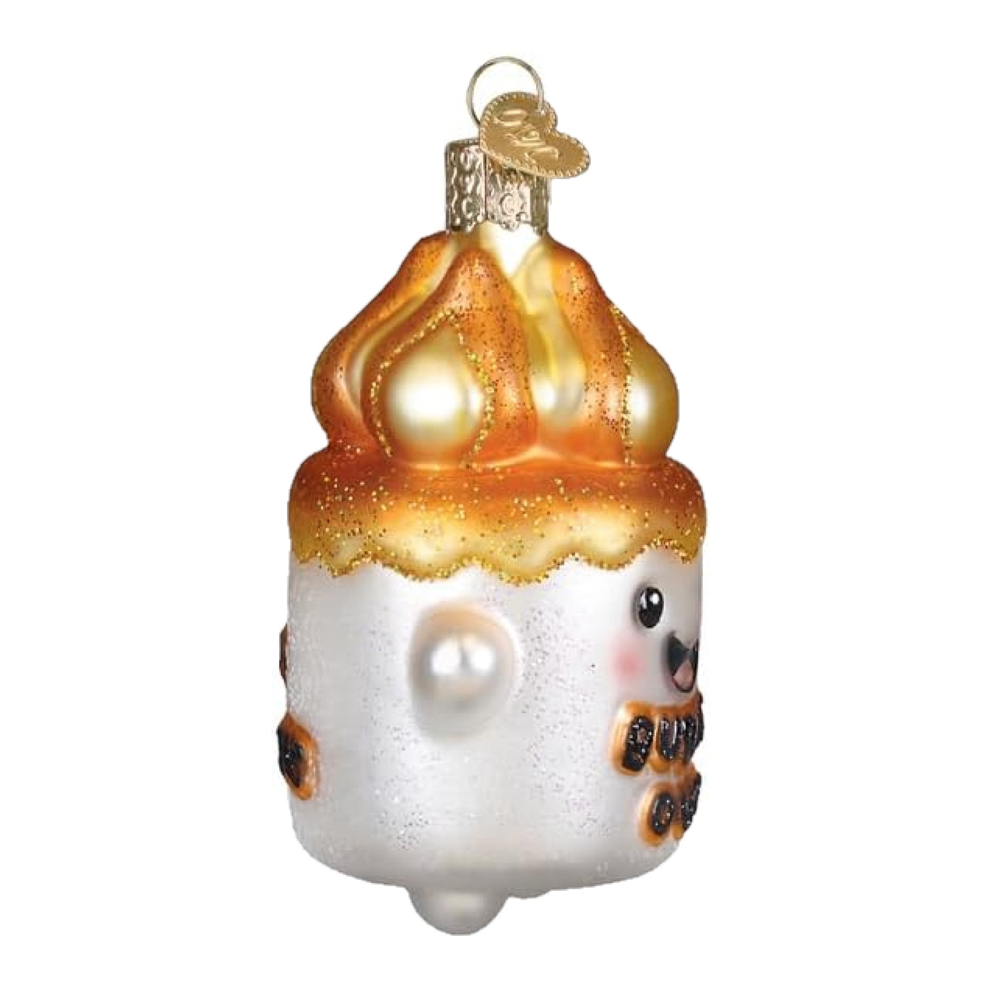 Old World Christmas Blown Glass Ornament for Christmas Tree, Burnt-out Marshmallow