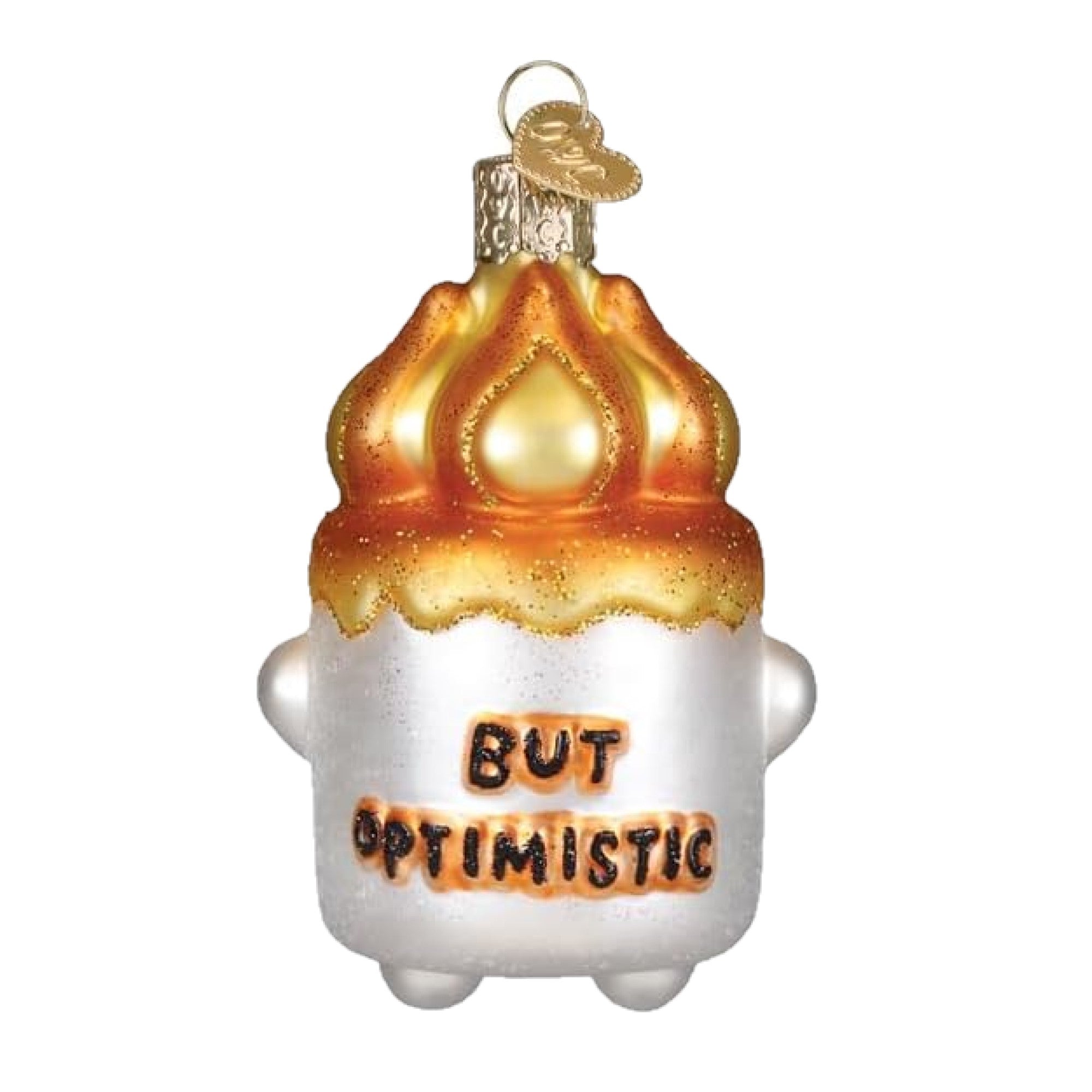 Old World Christmas Blown Glass Ornament for Christmas Tree, Burnt-out Marshmallow