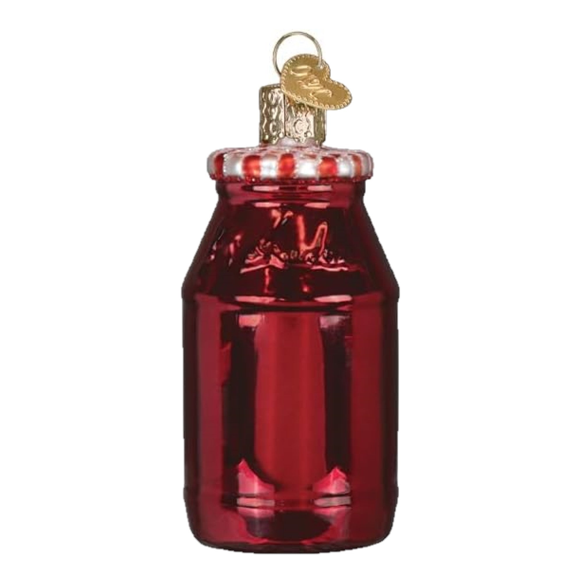 Old World Christmas Blown Glass Ornament for Christmas Tree, Smucker's Strawberry Jam