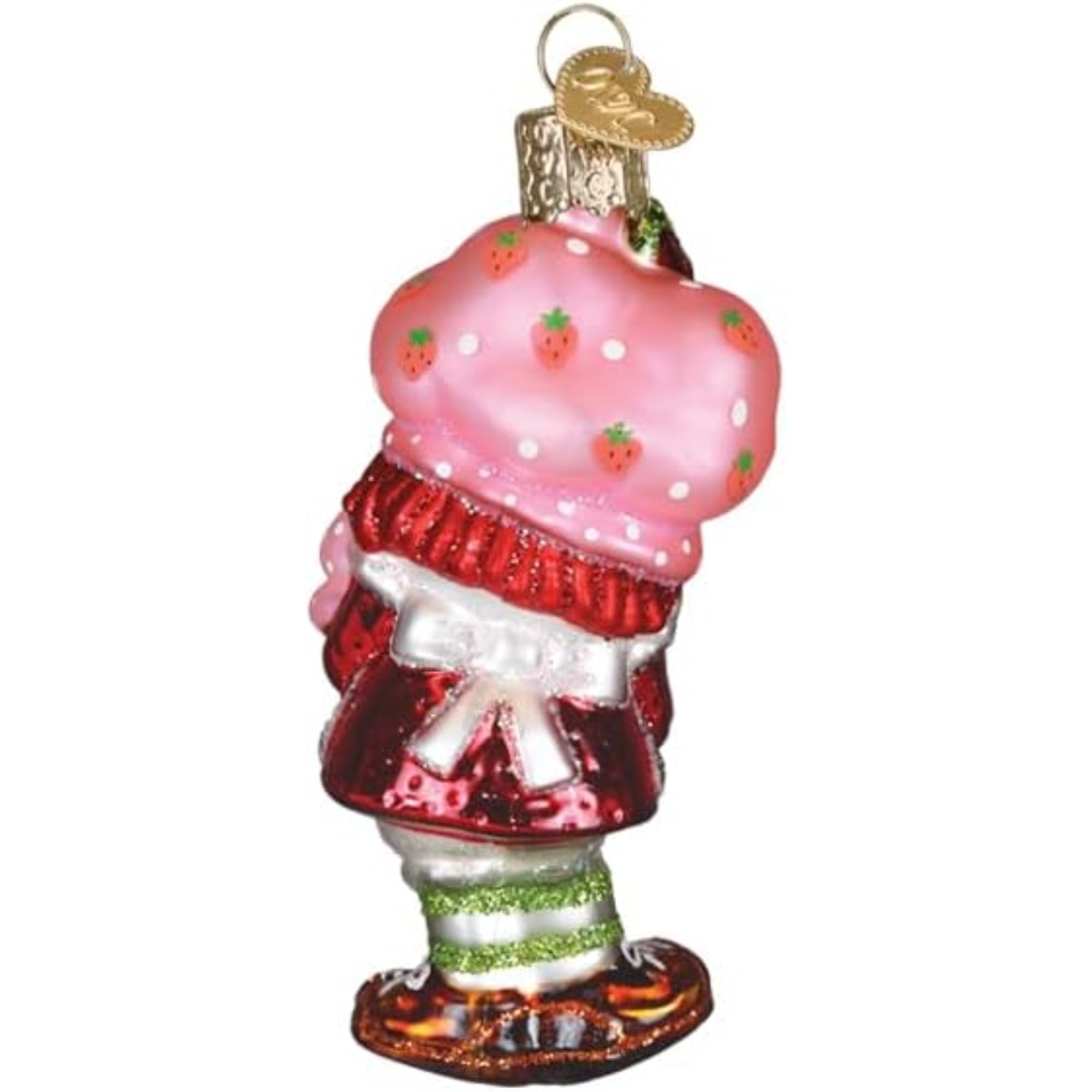 Old World Christmas Blown Glass Ornament for Christmas Tree, Strawberry Shortcake & Custard