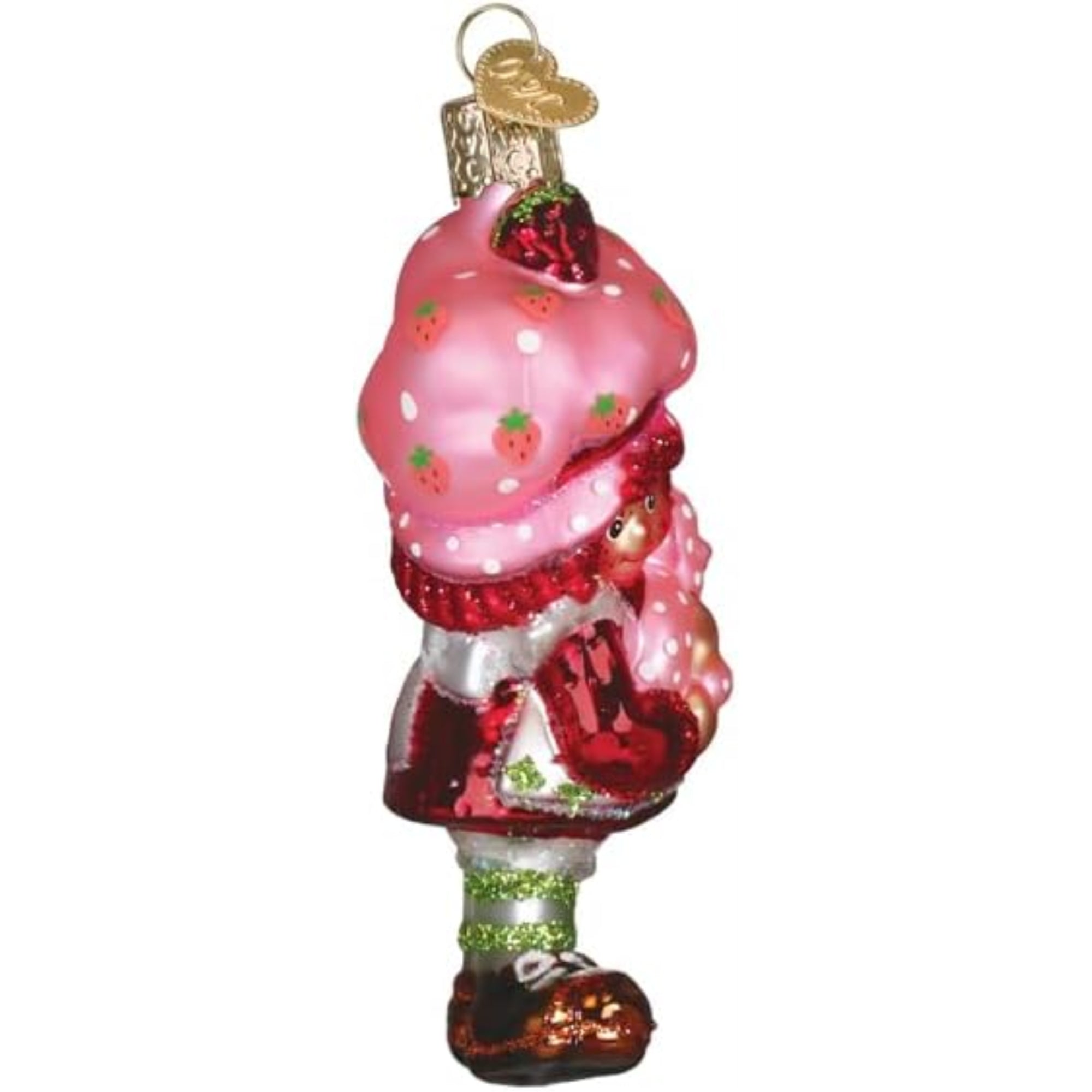 Old World Christmas Blown Glass Ornament for Christmas Tree, Strawberry Shortcake & Custard
