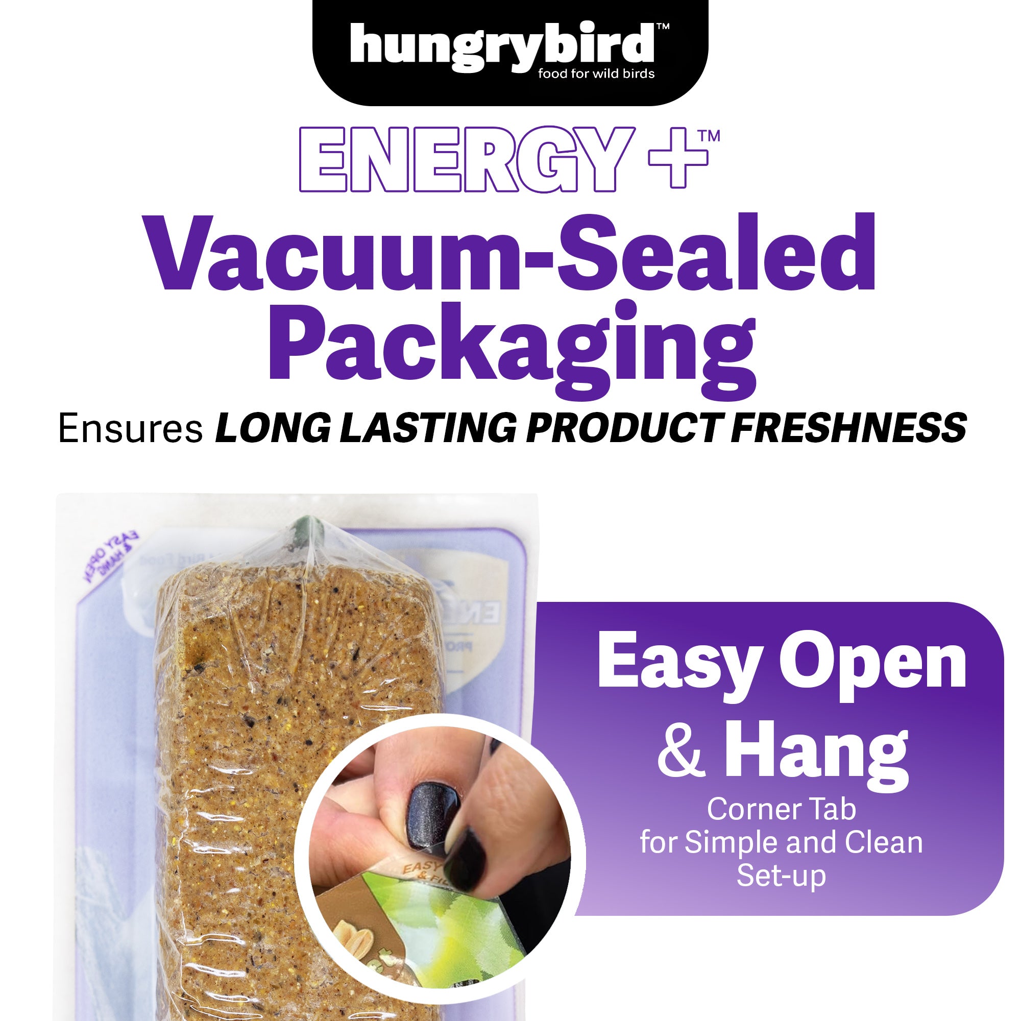Hungrybird Energy+ High-Protein Suet Bar with Blended Berry Filling