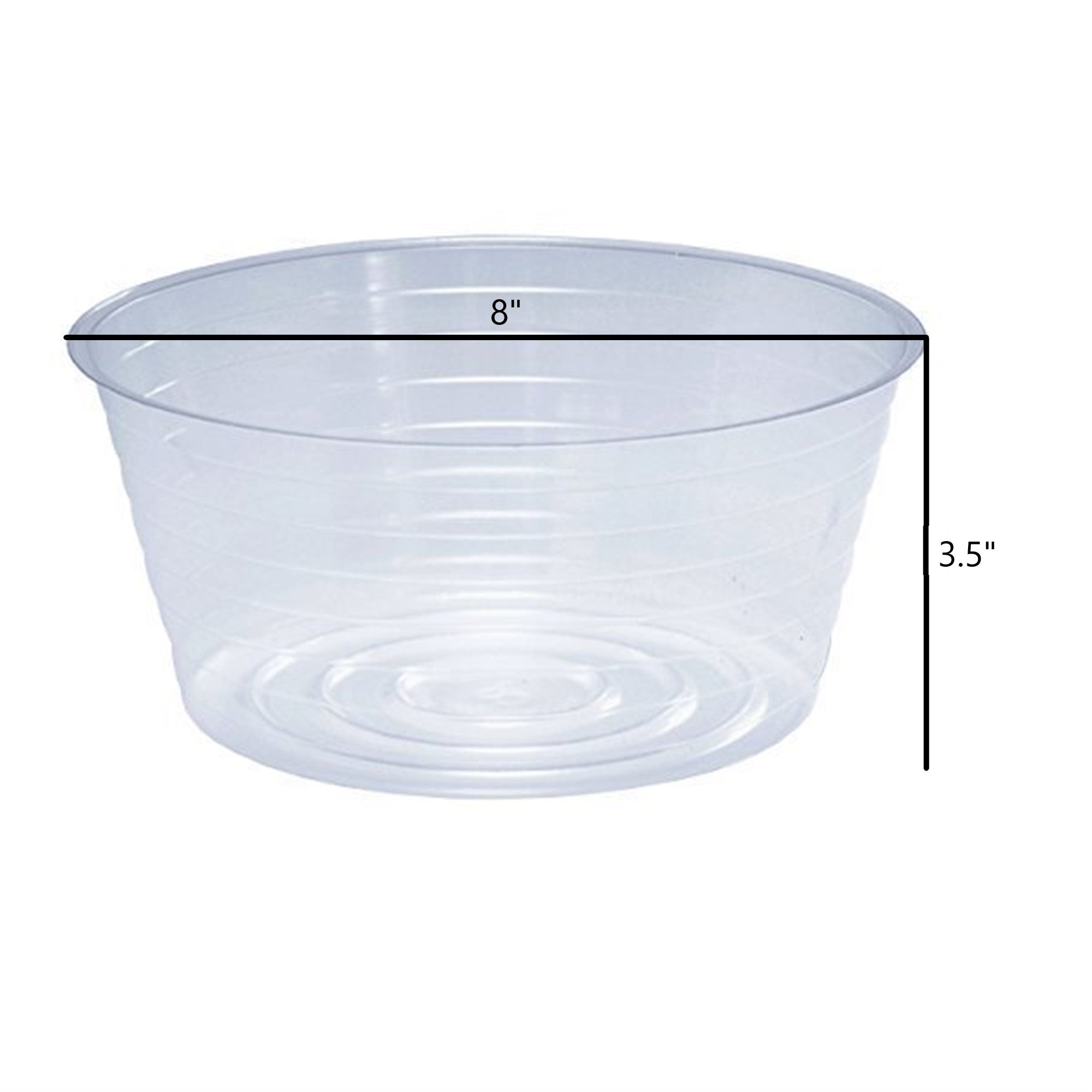 Curtis Wagner Heavy-Duty Clear Vinyl Basket Lining Plant Saucer, 8" (1 Pack)